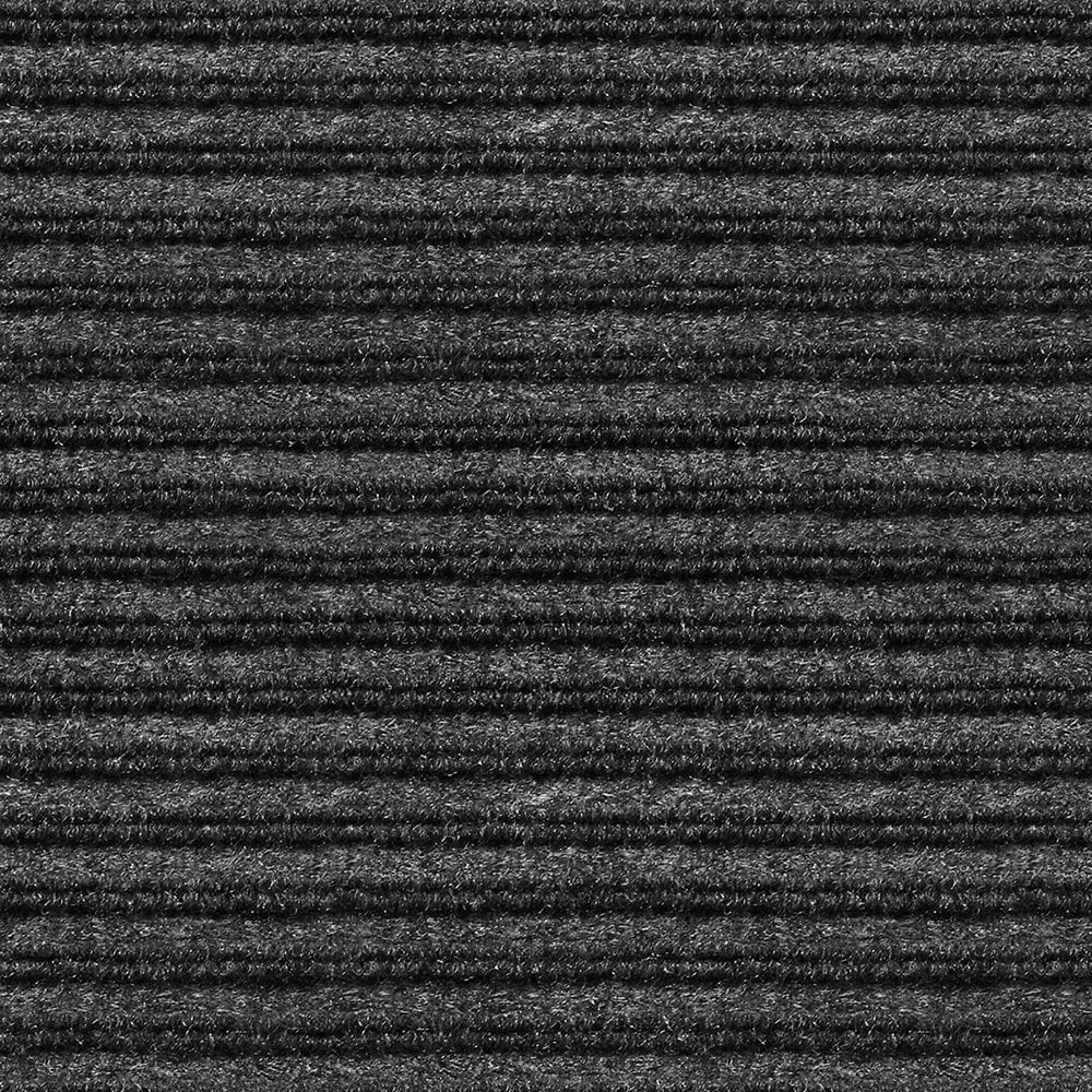 House, Home and More Indoor Outdoor Double-Ribbed Carpet Runner with Skid-Resistant Rubber Backing - Smokey Black - 4 Feet x 20 Feet