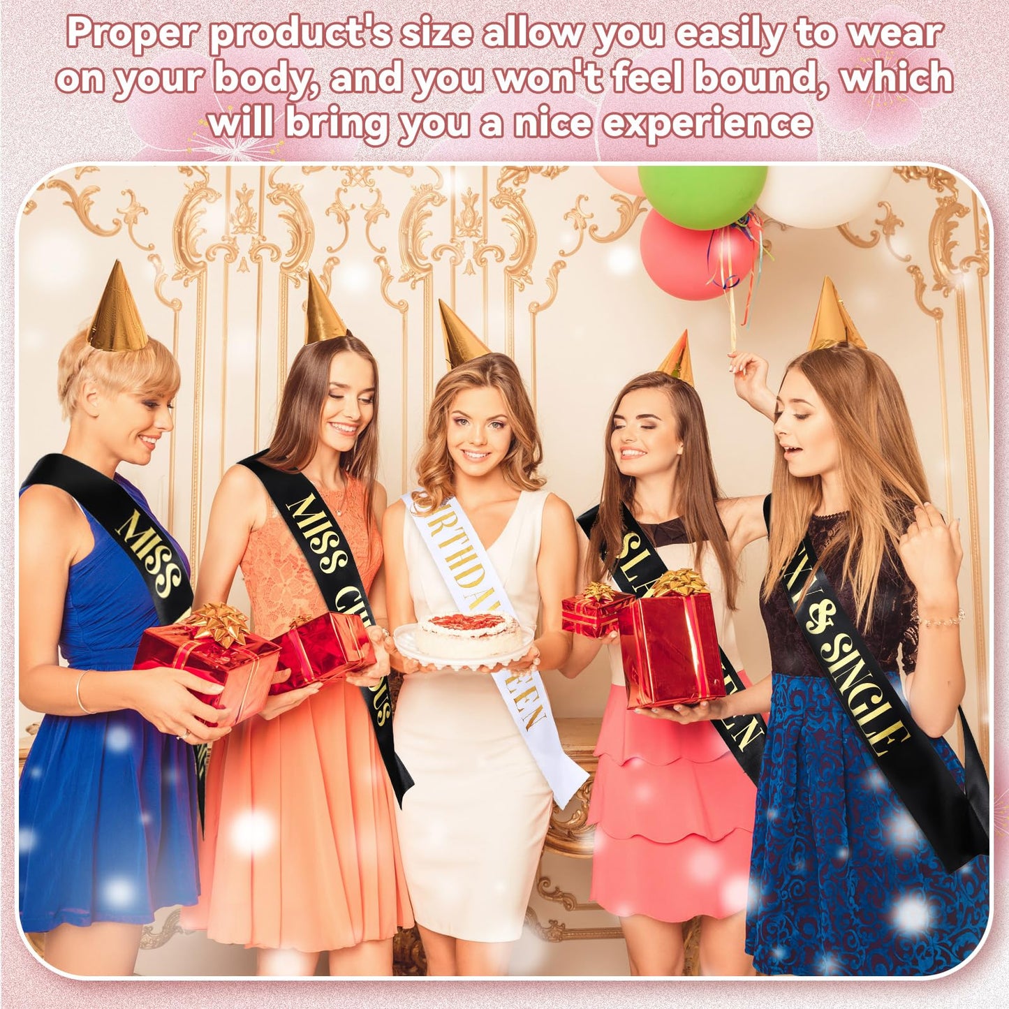 Zeyune 18 Pcs Birthday Queen Sashes Set for Women Happy Birthday Sash for Queen Party