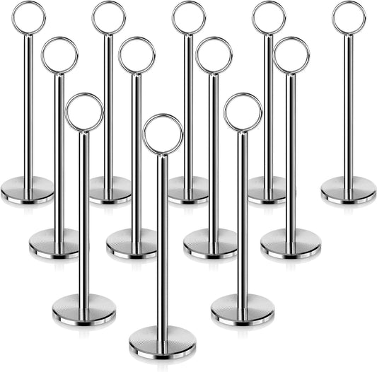 New Star Foodservice 23336 Ring-Clip Table Number Holder/Number Stand/Place Card Holder, 8-Inch, Set of 12