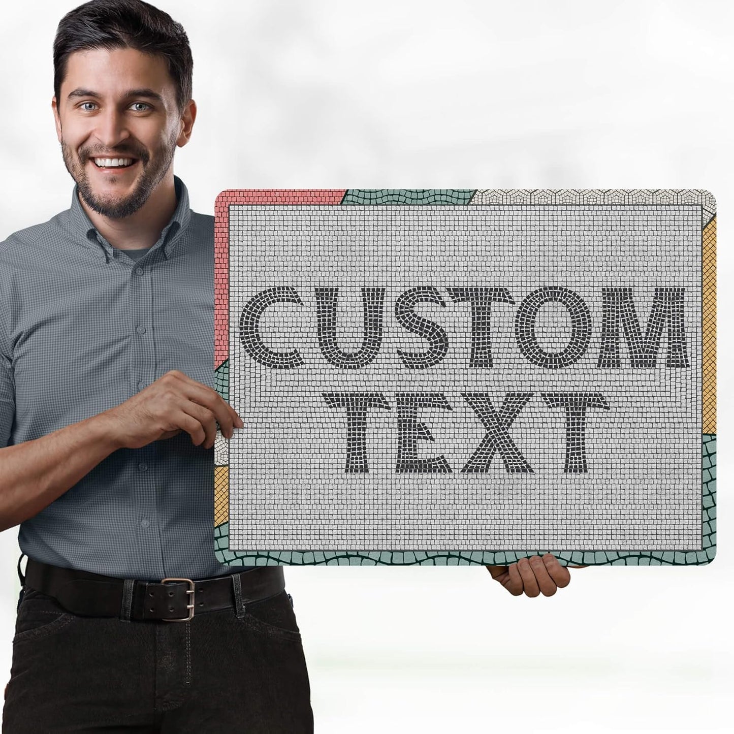 Custom Sign, Custom Street Sign, 11 Font Colors, 13 Font Styles, 4 Hole Options, 22 Sizes, 18x24 Inches, Rust Free DiBound, Fade Resistant, Made in USA by My Sign Center (Fauxsaic 2)