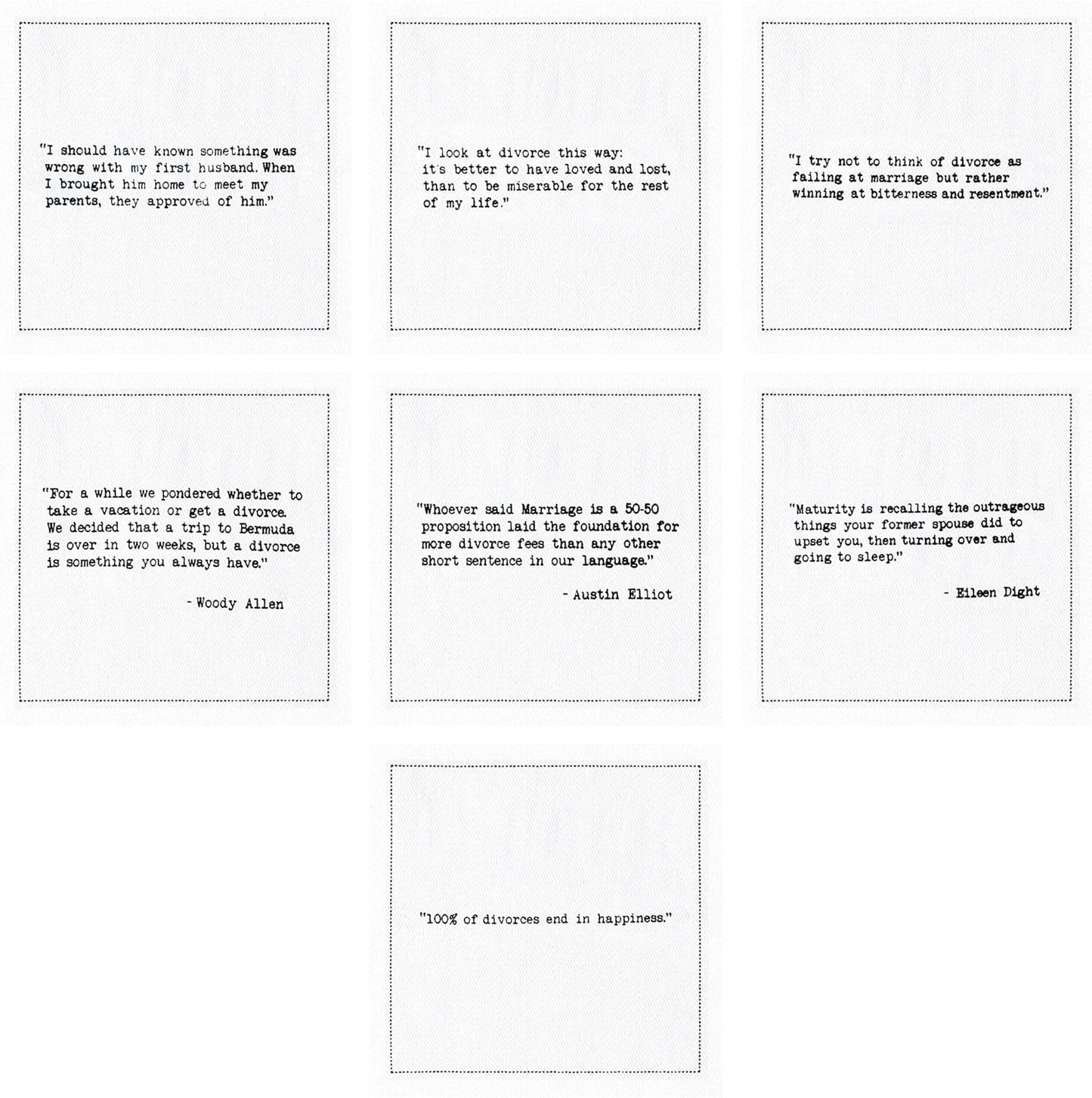 FIVE STAR NAPKINS Divorce Quotes, White Cotton Cocktail Napkins, Beverage Napkins, Bar Napkins, Cloth Napkins, Party Napkins, Events, Holidays, Weddings, Birthdays, Disposable, 4.5'' x 4.5''- (50x)