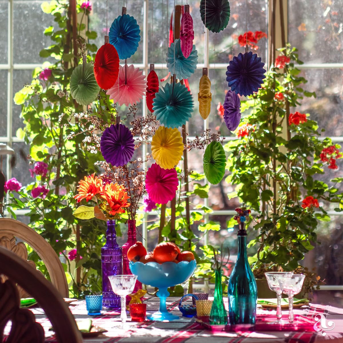 Colorful Paper Fans - Rainbow Party Decorations - Happy Birthday Decorations for Women, Men and