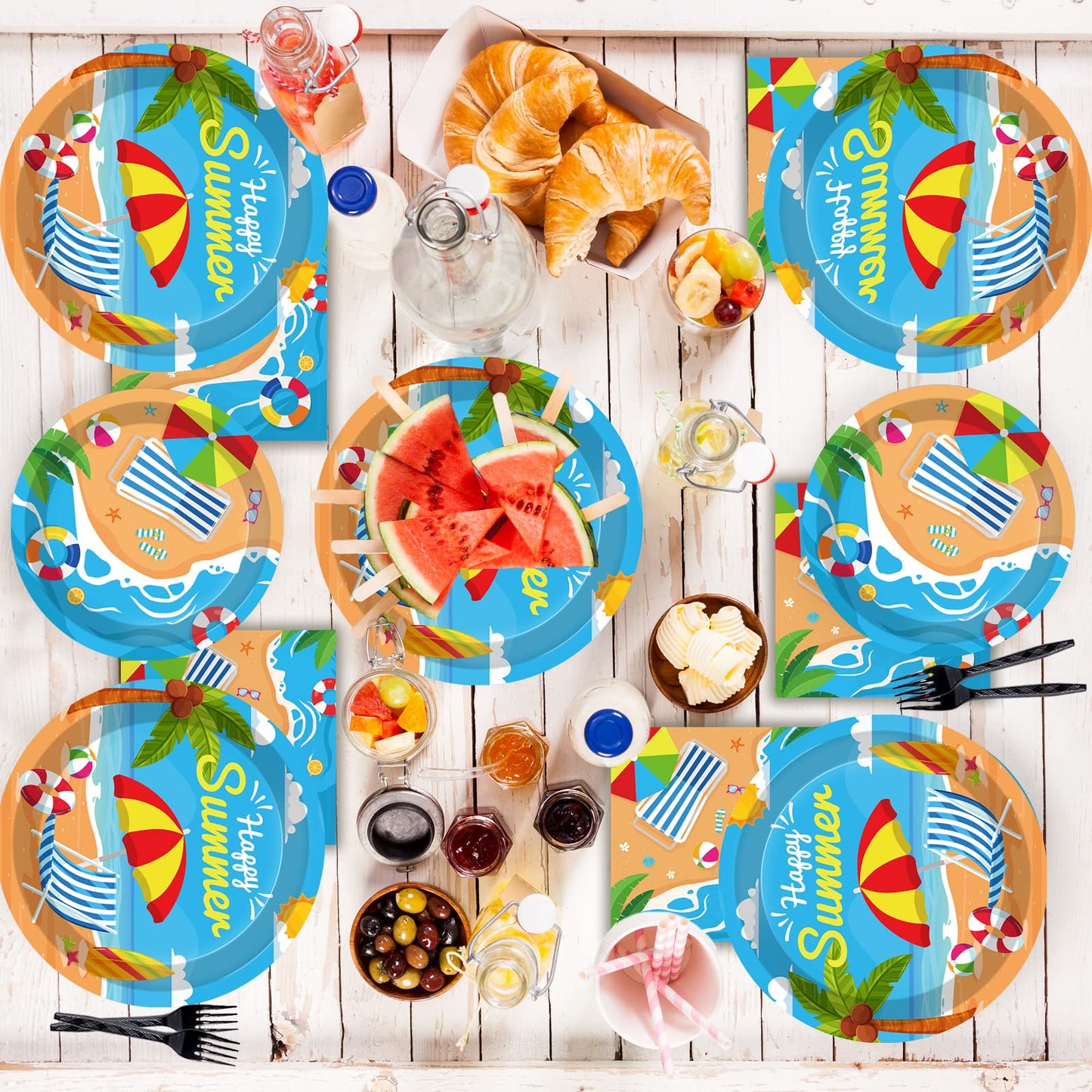 50 Pcs Summer Beach Party Napkins Beach Theme Birthday Disposable Paper Napkins Luncheon Napkins