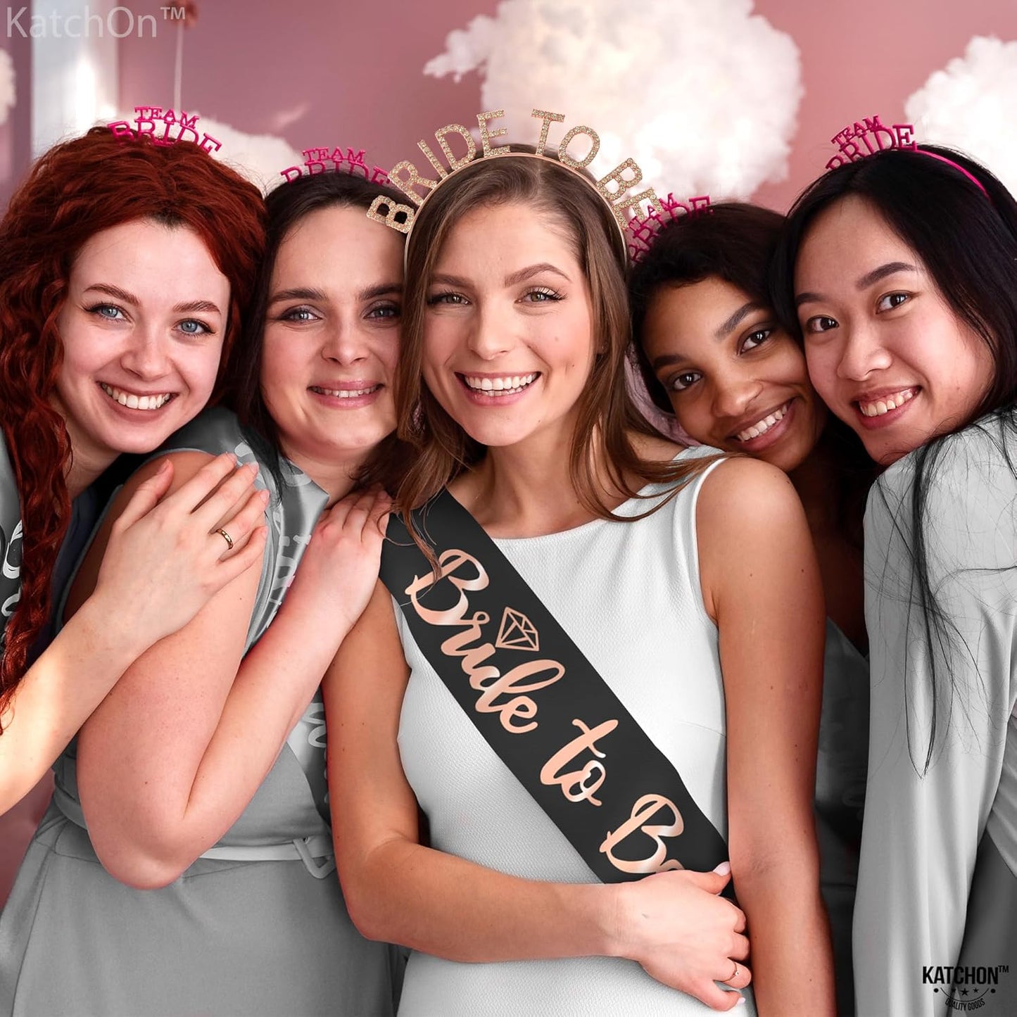 KatchOn, Rose Gold Bride To Be Sash and Bride Headband - Pack of 2 | Bachelorette Sash for Bachelorette Party Decorations