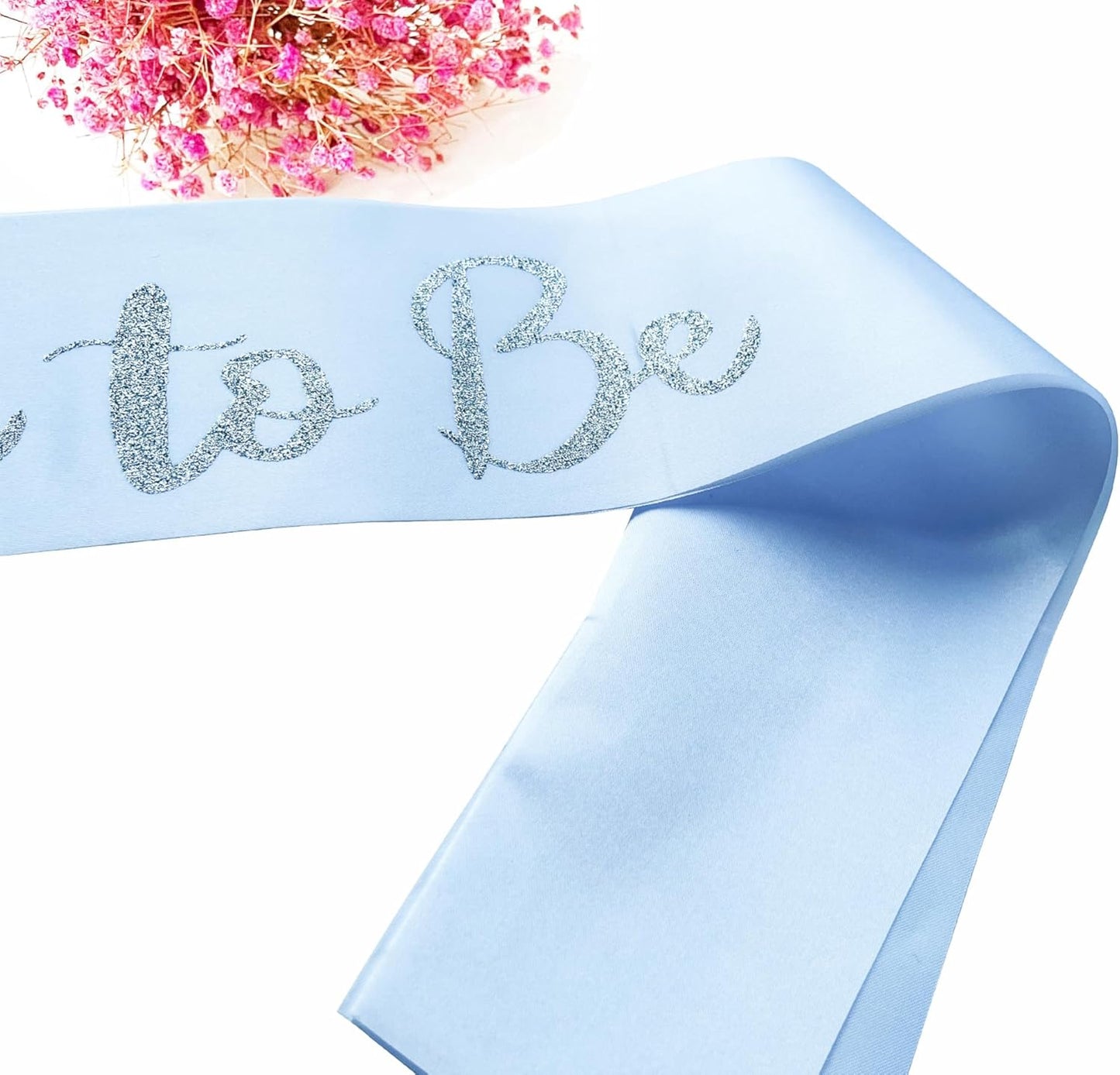 Bride to Be Sash, Bachelorette Party Sash for Bridal Shower Wedding Party Favors Accessories Supplies Engagement Gifts,White Satin with Glitter Letter Silver