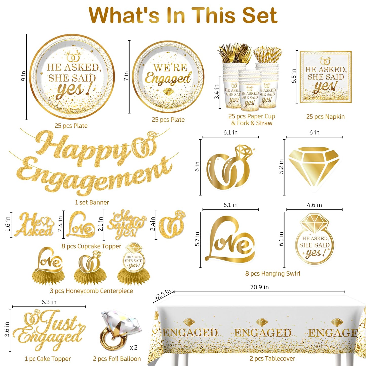 Engagement Party Decorations He Asked She Said Yes Just Engaged Party Decor