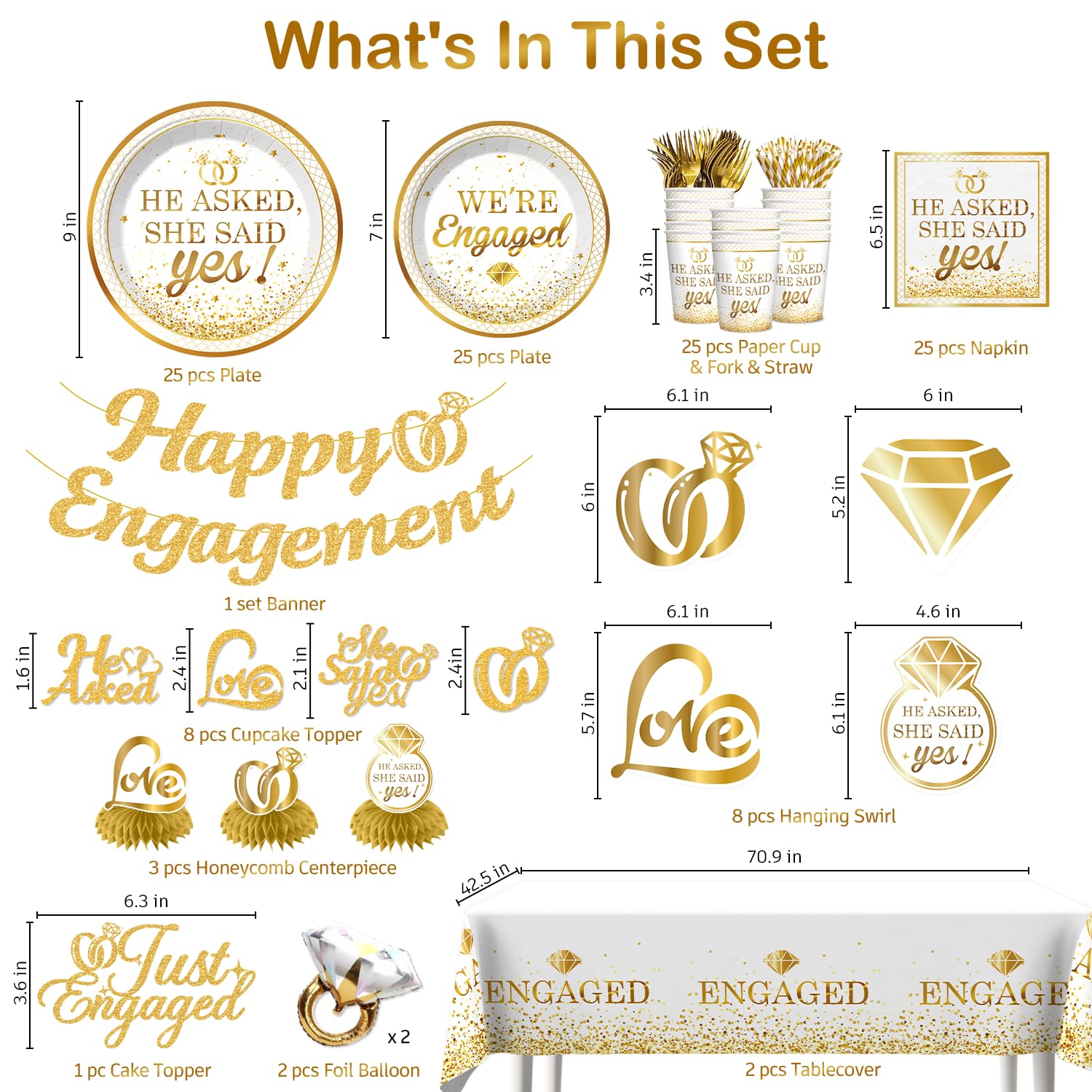 Engagement Party Decorations He Asked She Said Yes Just Engaged Party Decor