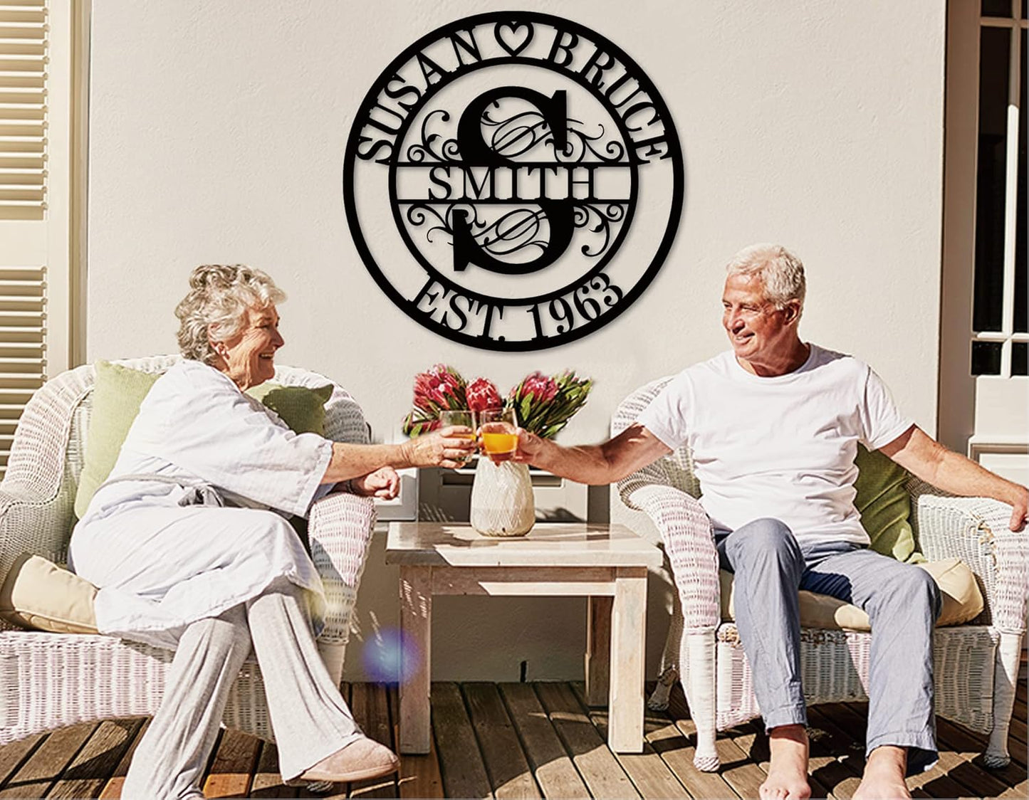 Personalized Wedding Anniversary Sign Gifts, Custom 50th 40th 65th 60th 25th 70th Anniversary Metal Sign, Wedding Gifts for Couples, Custom Name Sign, House Warming Gifts New Home