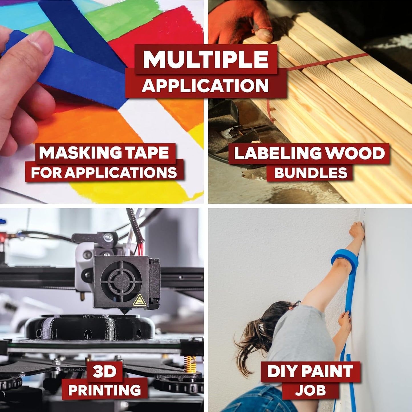 XFasten Blue Painters Tape Bulk 3-Inch x 60-Yards (12-Pack, 2160ft Total) Wall Safe Painters Tape 3 Inch Wide, Blue Masking Tape Bulk, Paint Tape for Walls, Painting, Automotive