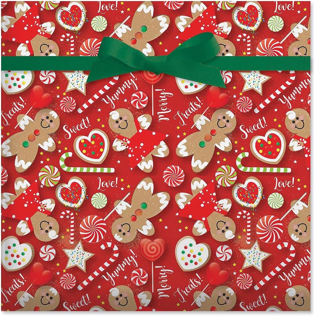 Current Sweet Treats Double-Sided Rolled Christmas Wrapping Paper - Premium Jumbo 23-Inch x 32-Foot Gift Wrap Roll, 61 Square Feet Total