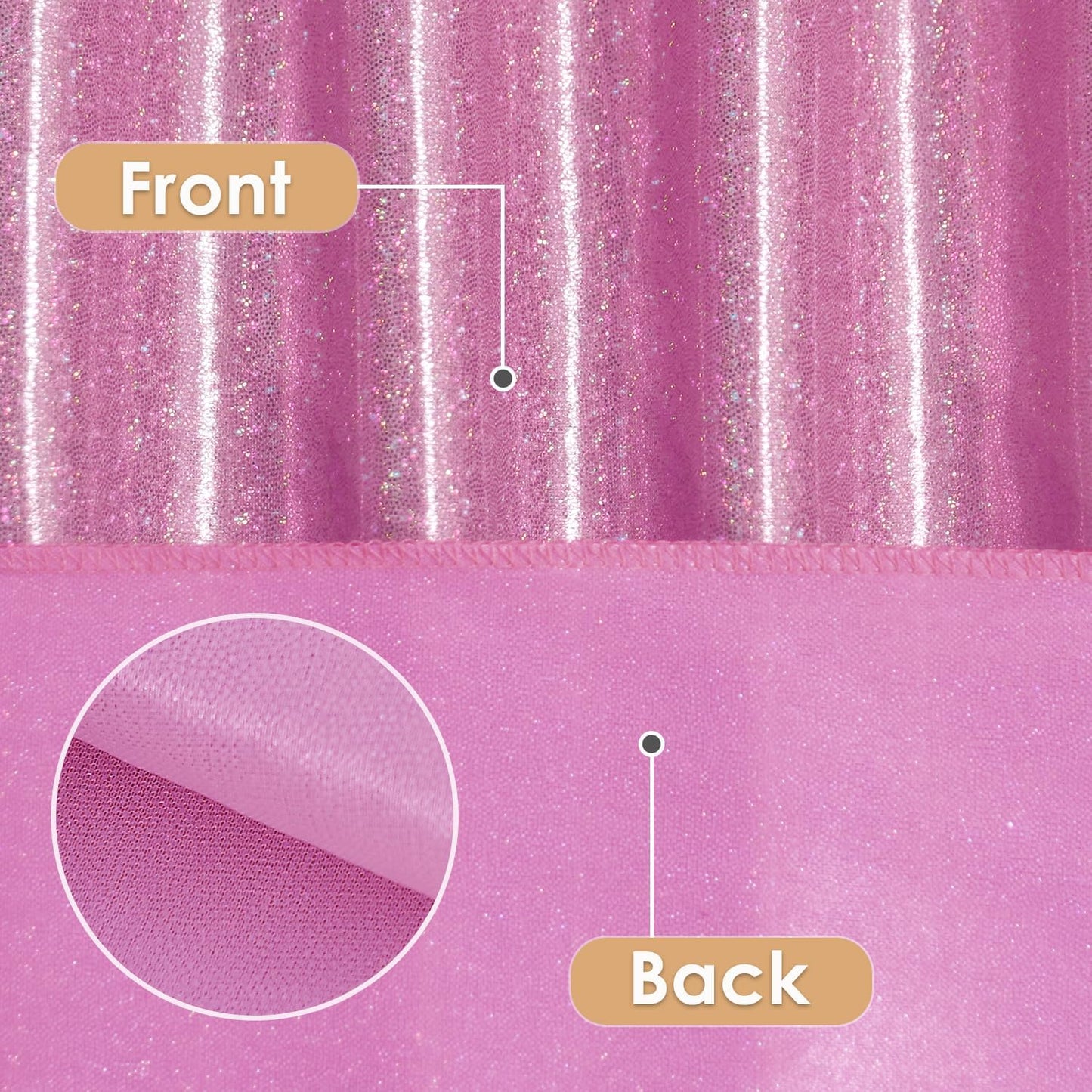 Fitable 2 Pack Pink Sequin Tablecloth for Parties 90x132 Inch - Sparkle Glitter Table Cloth Laser Rectangle Overlay for Wedding Baby Shower Ceremony Birthday Holiday Banquet