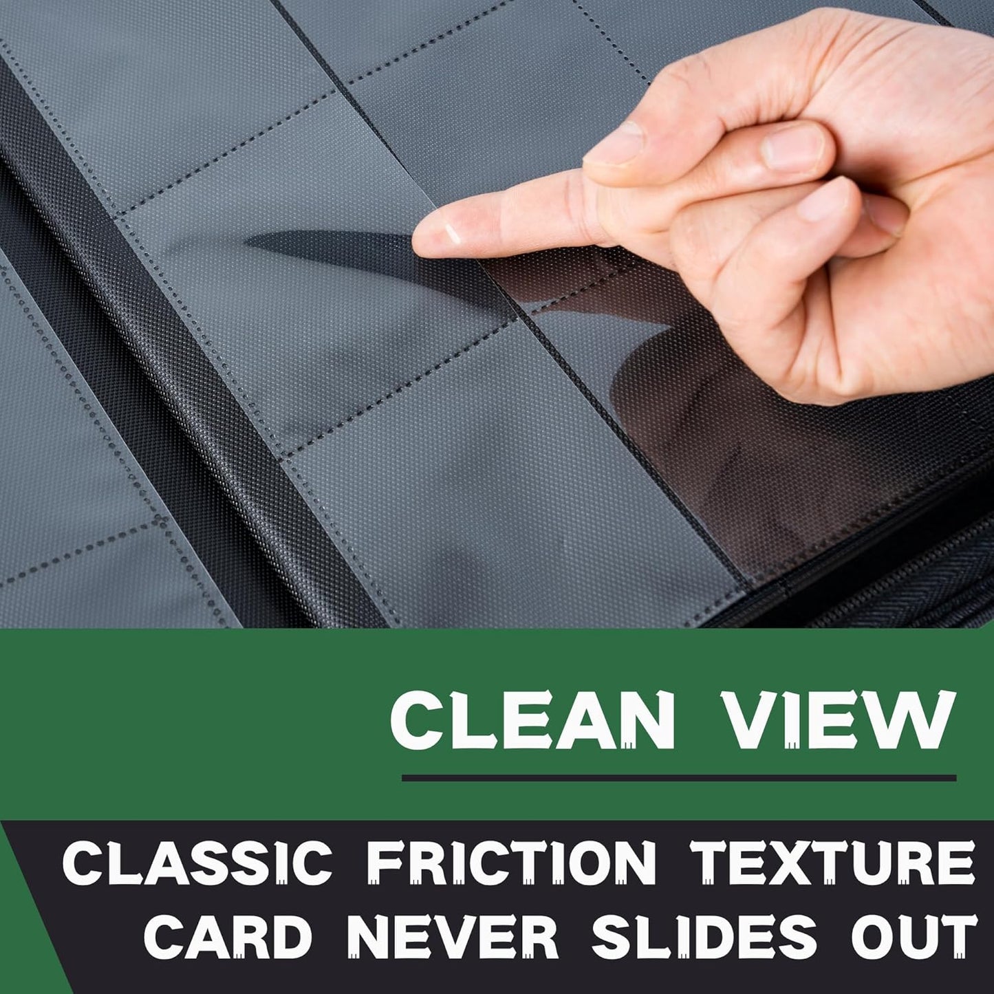 1600+ Pockets Trading Card Binder, 16-Pocket Card Ablum Compatible with MTG,Sports Cards & Other Standard Size Trading Card (GREEN)