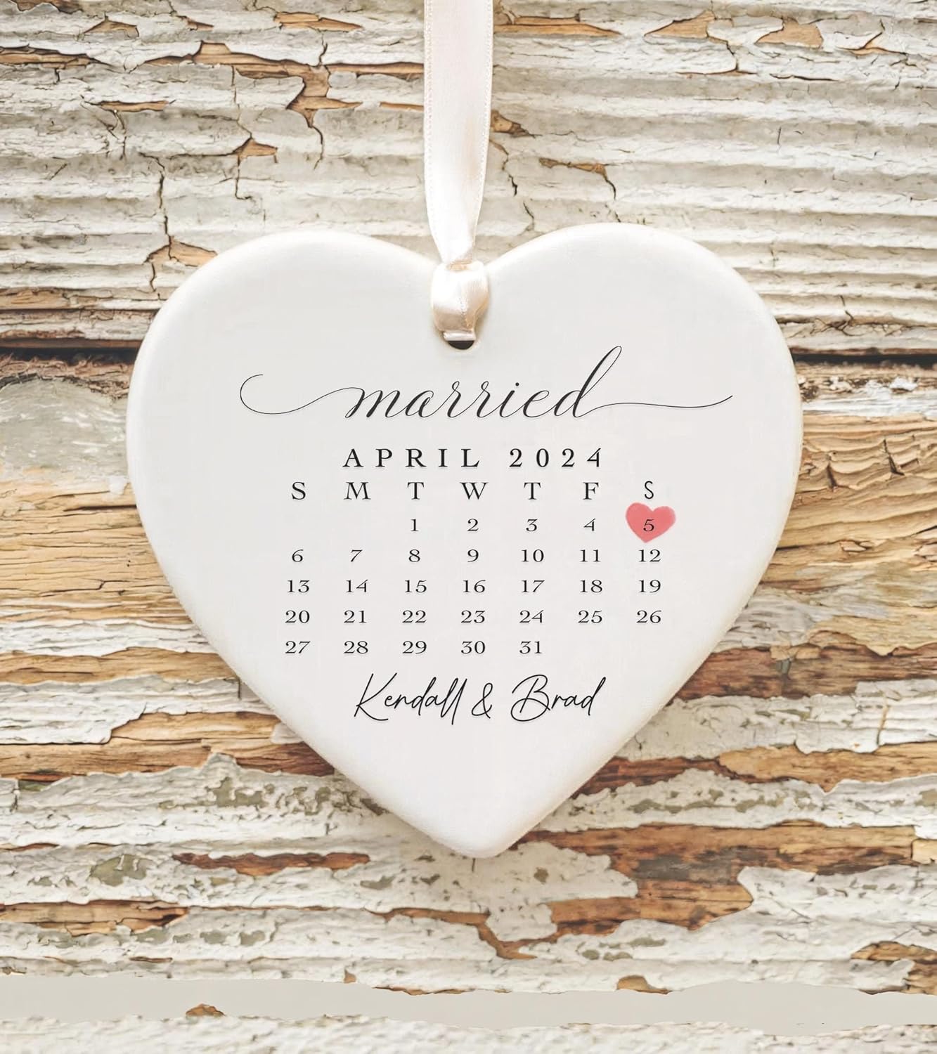 GABITA Personalized First Christmas Married Keepsake, First Christmas Married Ornament 2025, Decorations for New Couple, Married Ornament Calendar Gift 5