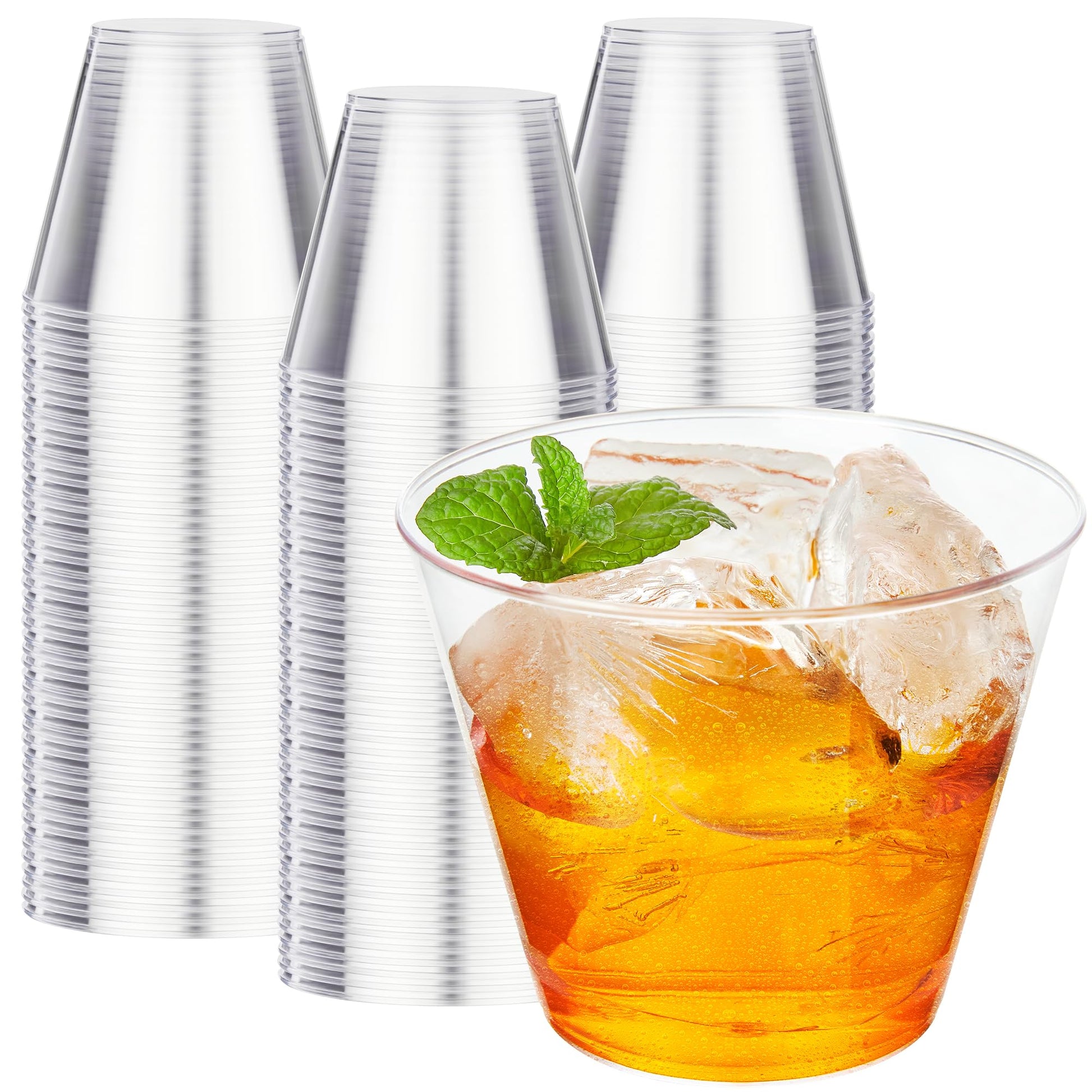 RACETOP 200 Pack 9 oz Clear Plastic Cups for Party