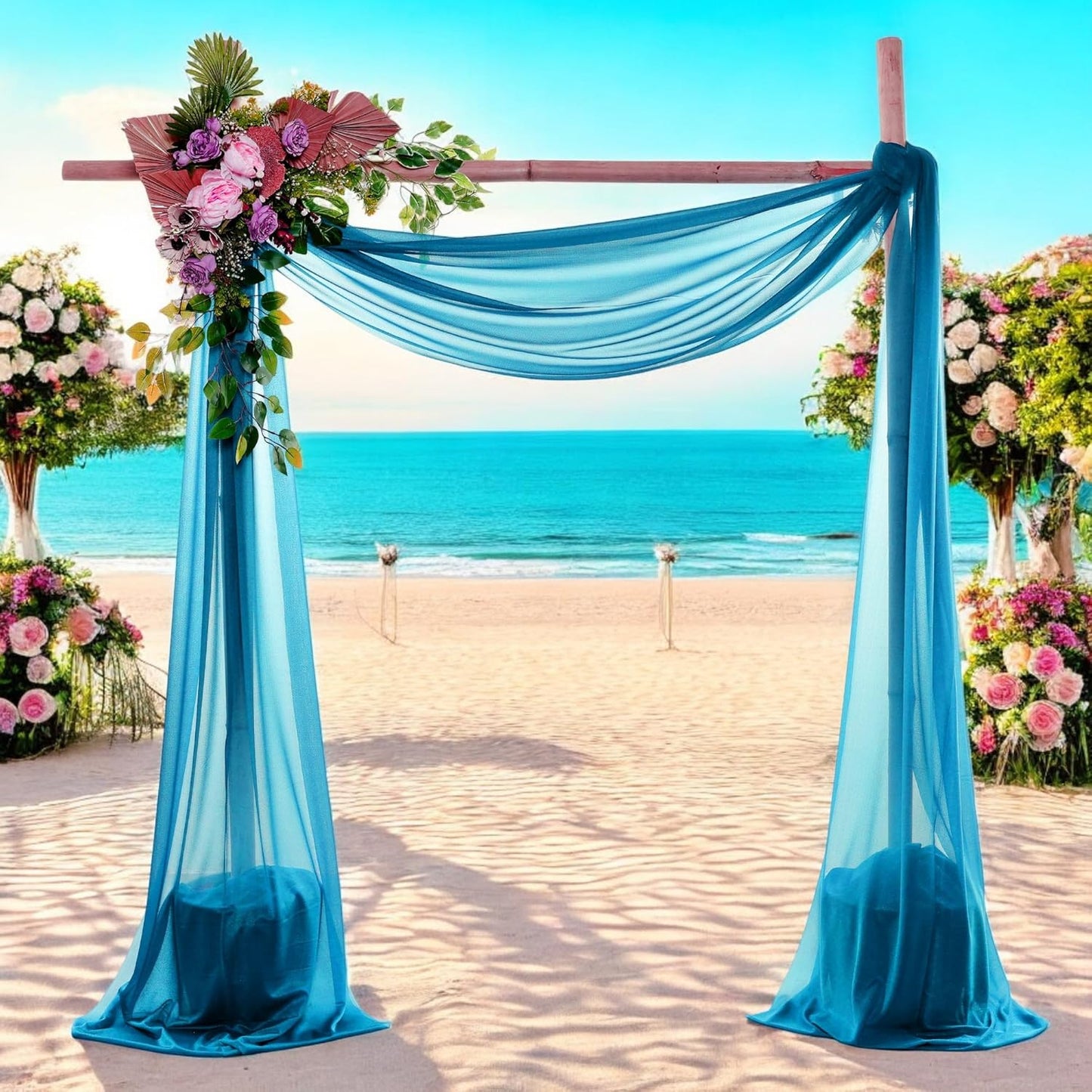 MDS Halloween Chiffon Draping Fabric - 1 Panel, 30" Wide x 50ft Long - Sheer Spooky Arbor & Canopy Drapery for Haunted House Backdrops, Party Ceilings, DIY Costumes & Themed Events - Dark Teal