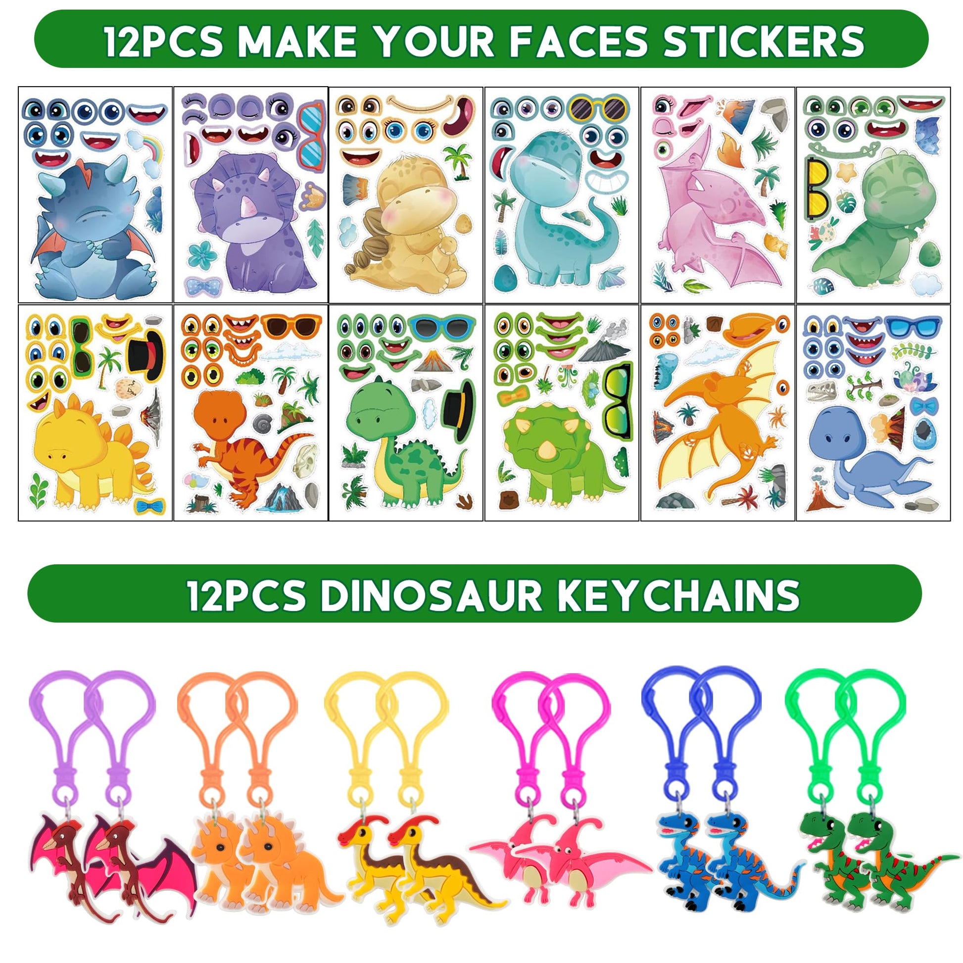 PLOUGVI 320PCS Dinosaur Birthday Party Decorations Favors Supplies, Dino Goodie Bags Fillers