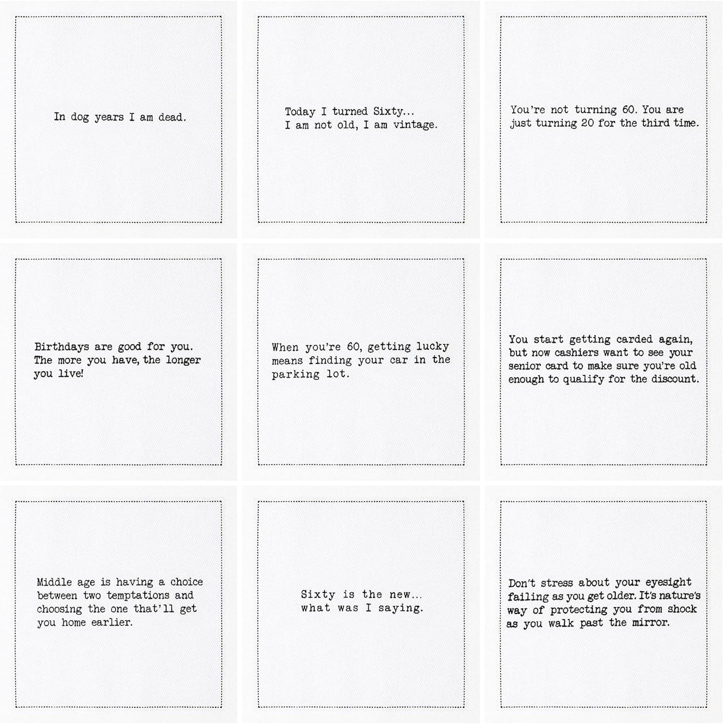 Five Star Napkins 60th Birthday Quotes White Cotton Cocktail Napkins, Beverage Napkins, Bar Napkins, Cloth Napkins, Party Napkins, Events, Holidays, Weddings, Birthdays, Disposable, 4.5" x 4.5"- (50x)