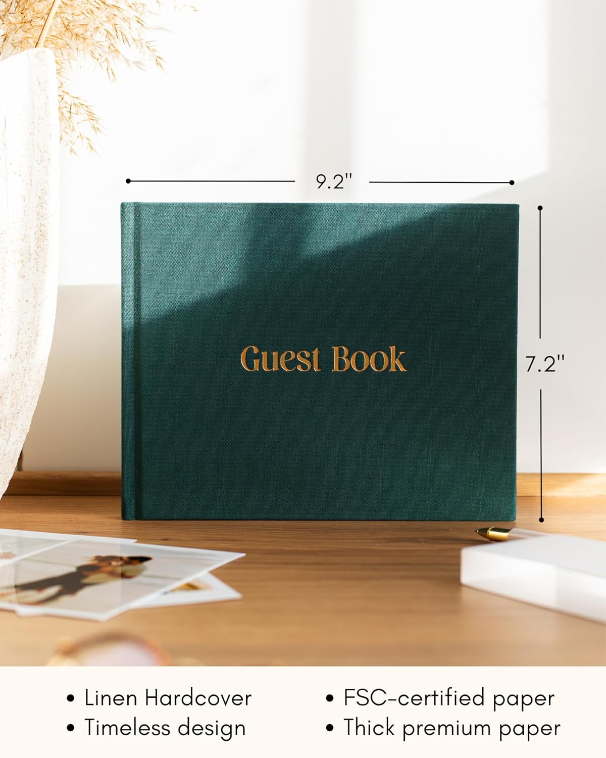 Lamare Wedding Guest Book – Elegant Guest Book for Party, Baby Shower Guest Book & Polaroid Guest Book for Wedding