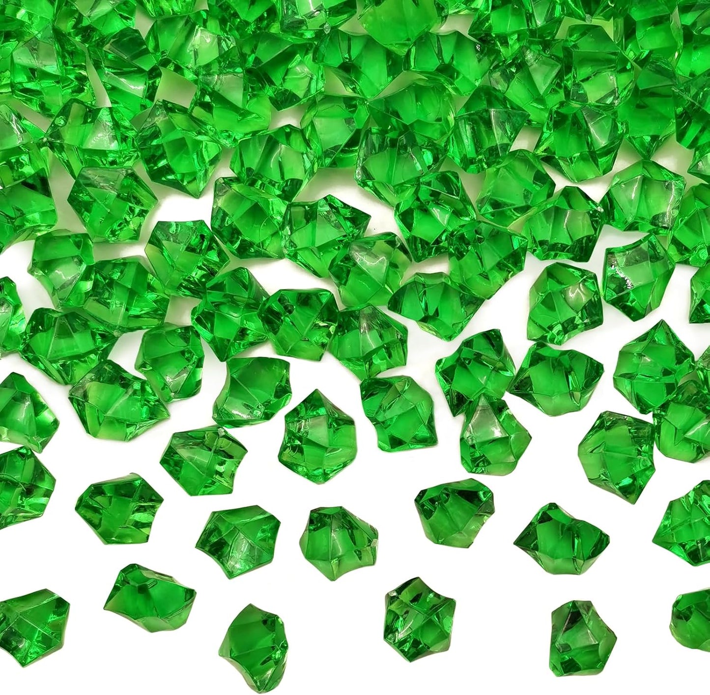 Green Vase Fillers for Home Decor, Vase Decor Filler, 150 pcs Reusable Fake ice Cubes for Photography Accessories Props Decoration for Wedding, St Patricks Day Vase Filler