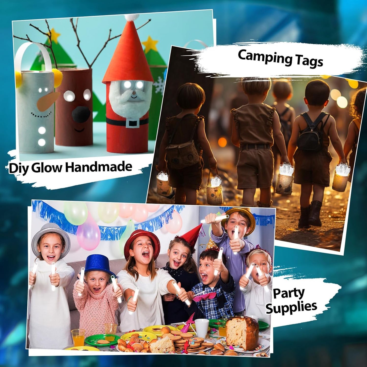 Lewtemi 4" or 6" 100 Pack Bright Glow Sticks Bulk, Glow in The Dark Party Supplies Birthday and Holidays Party Favors