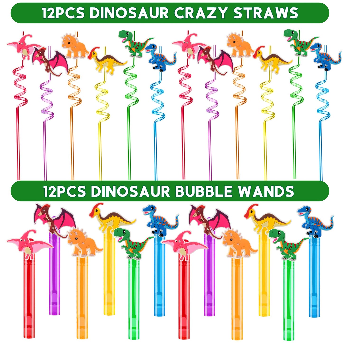 PLOUGVI 320PCS Dinosaur Birthday Party Decorations Favors Supplies, Dino Goodie Bags Fillers