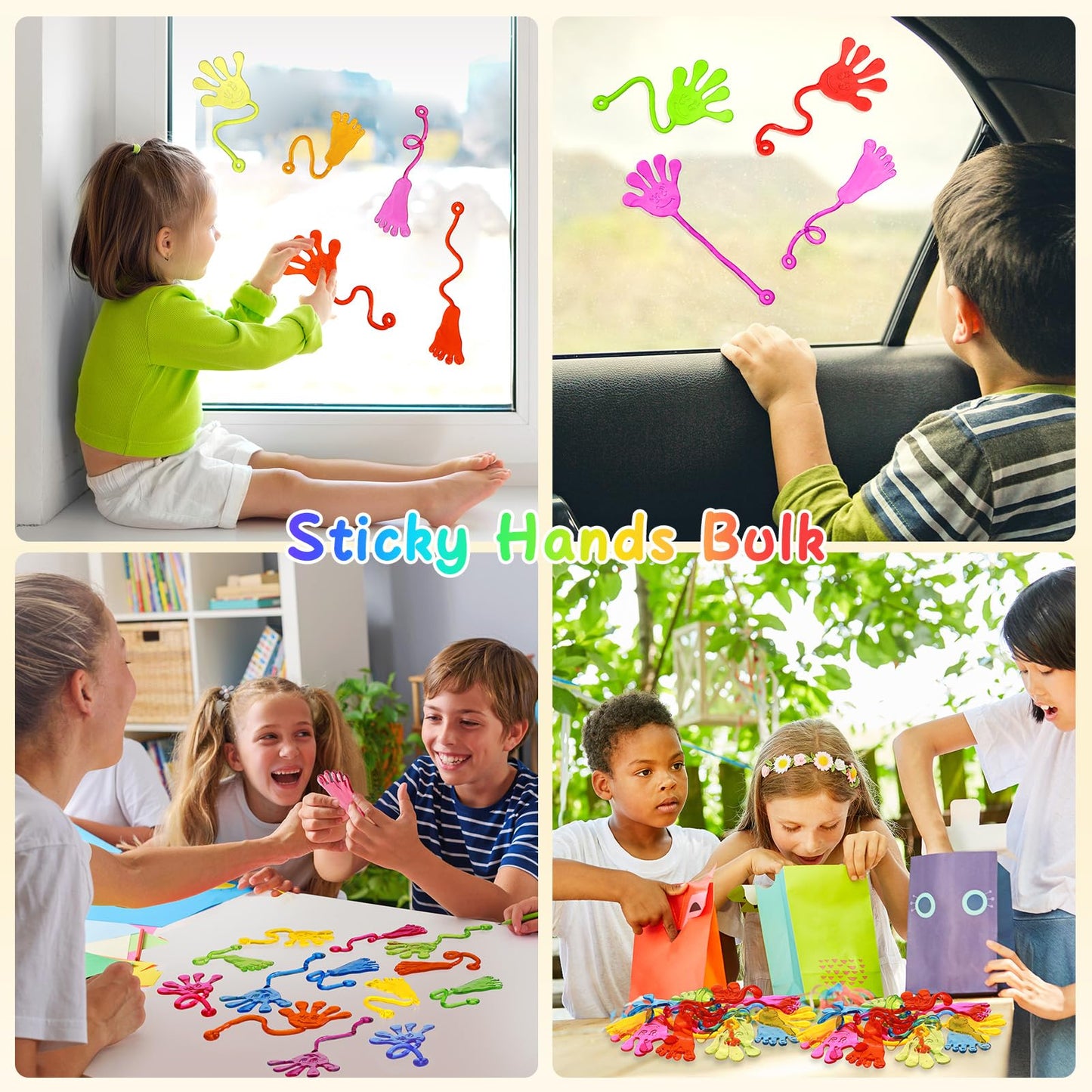 Sticky Hands Bulk 30 PCS Party Favors for Kids 4-8,8-12 Year Stretchy Sticky Hand Feet Goodie Bags