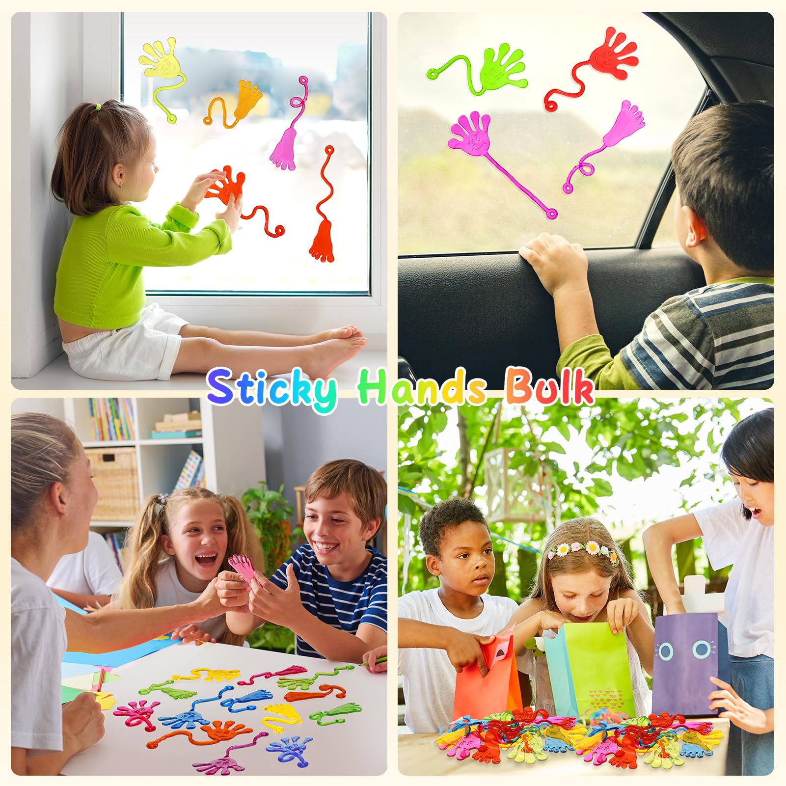Sticky Hands Bulk 30 PCS Party Favors for Kids 4-8,8-12 Year Stretchy Sticky Hand Feet Goodie Bags