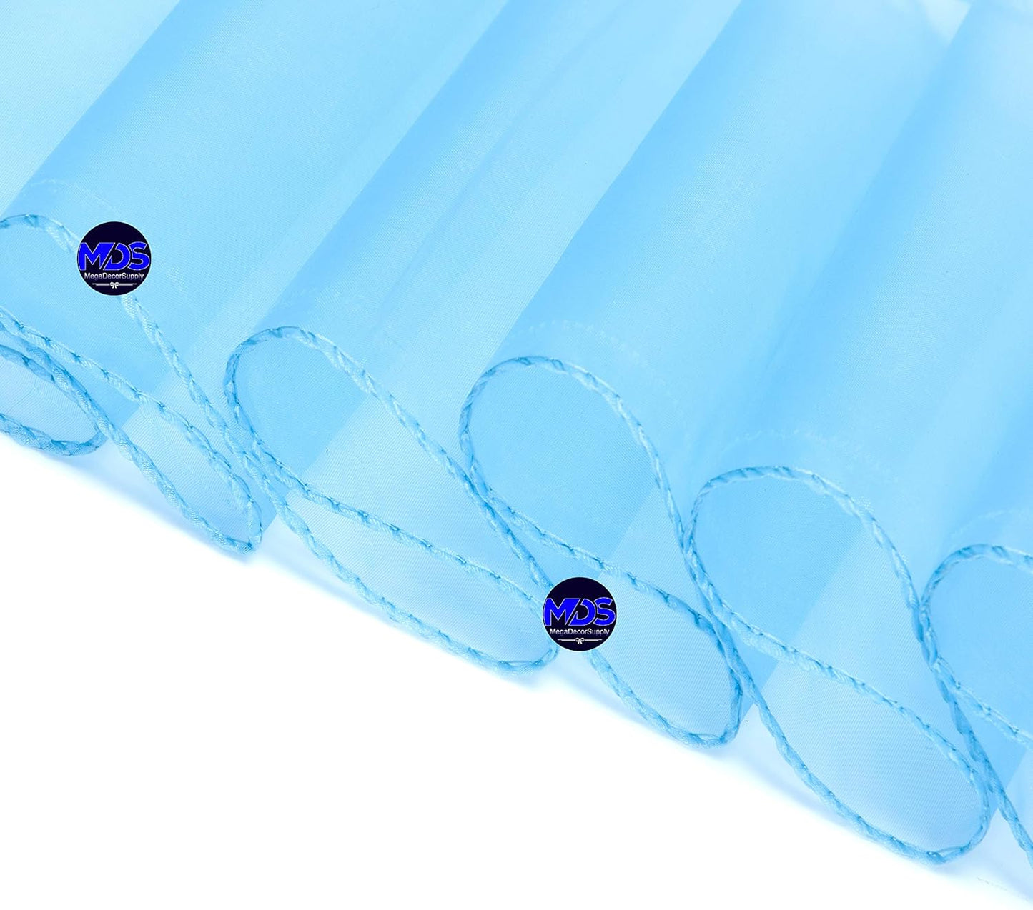 MDS Pack of 250 PCS Organza Chair Sashes Wider Dining Chair Bows Ribbon Tie Back for Wedding Party Birthday Bridal Shower Reception Event Banquet Home Chair Cover Decoration - Baby Blue