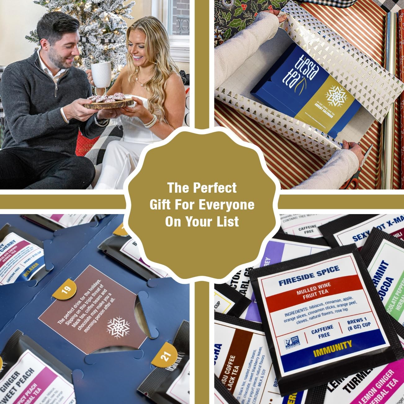 Tiesta Tea Advent Calendar 2025, Loose Leaf Herbal Tea Variety Pack, 24 Exquisite Loose Leaf Blends for Brew Lovers, Box of Herbal and Fruit Infusions, Hot or Iced, Holiday Gift Set Package