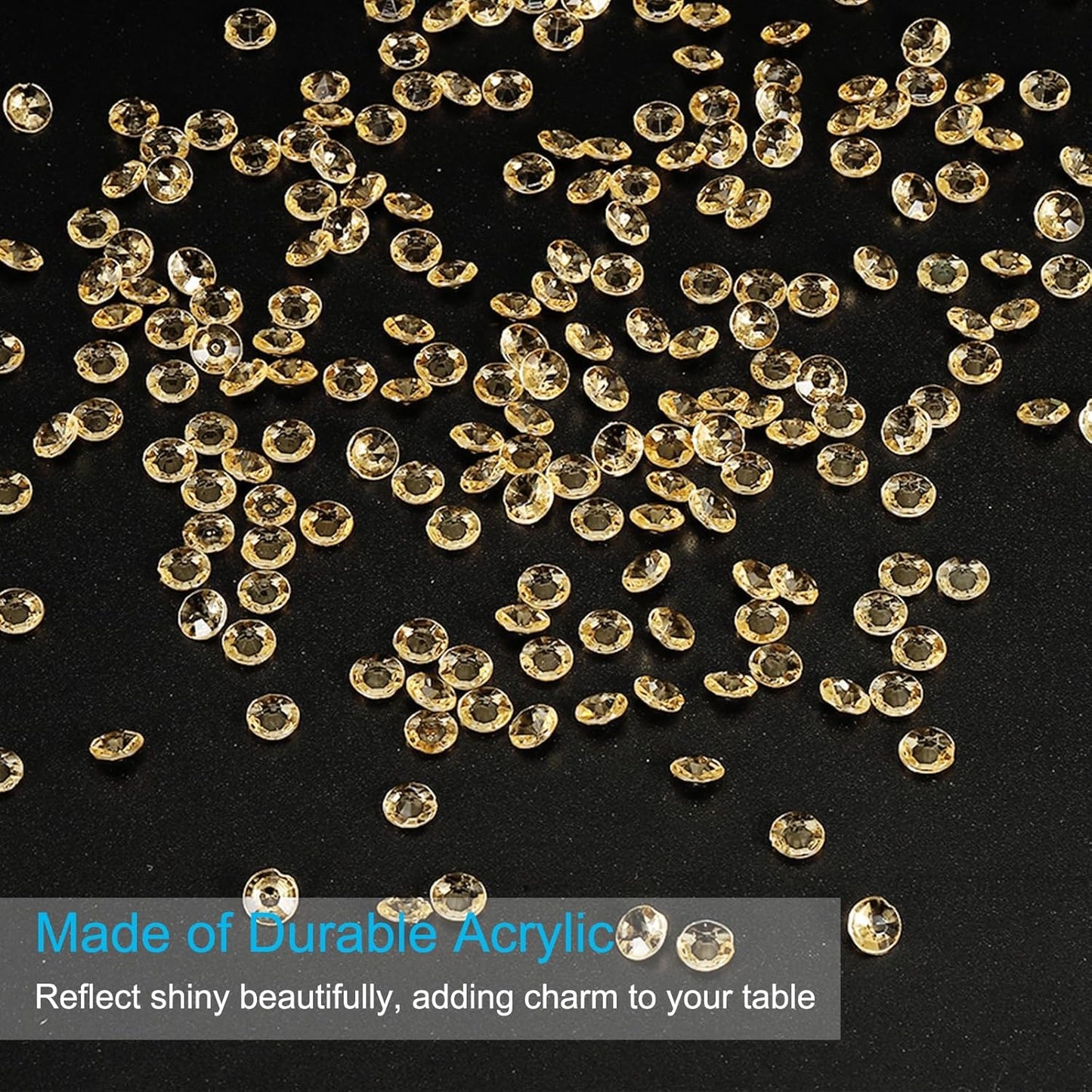 PATIKIL 4000 Pcs Wedding Table Scatter Confetti Crystals 6mm Acrylic Diamonds Vase Fillers Gems for Table Centerpiece Decorations Party Vase Beads, Light Brown