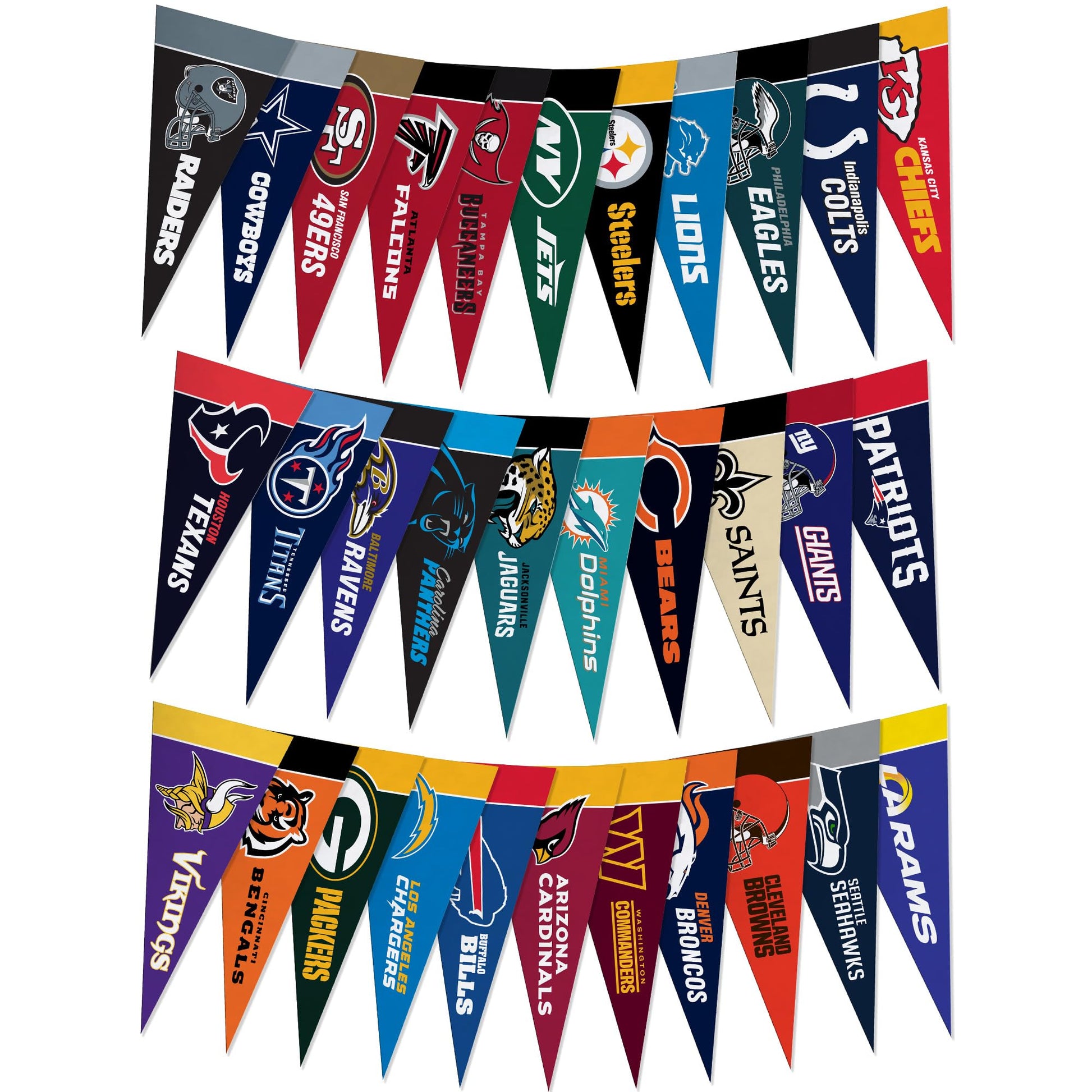 Rico Industries NFL Football Complete 4" x 9" Felt Mini Pennant League Set (Includes ALL Teams)