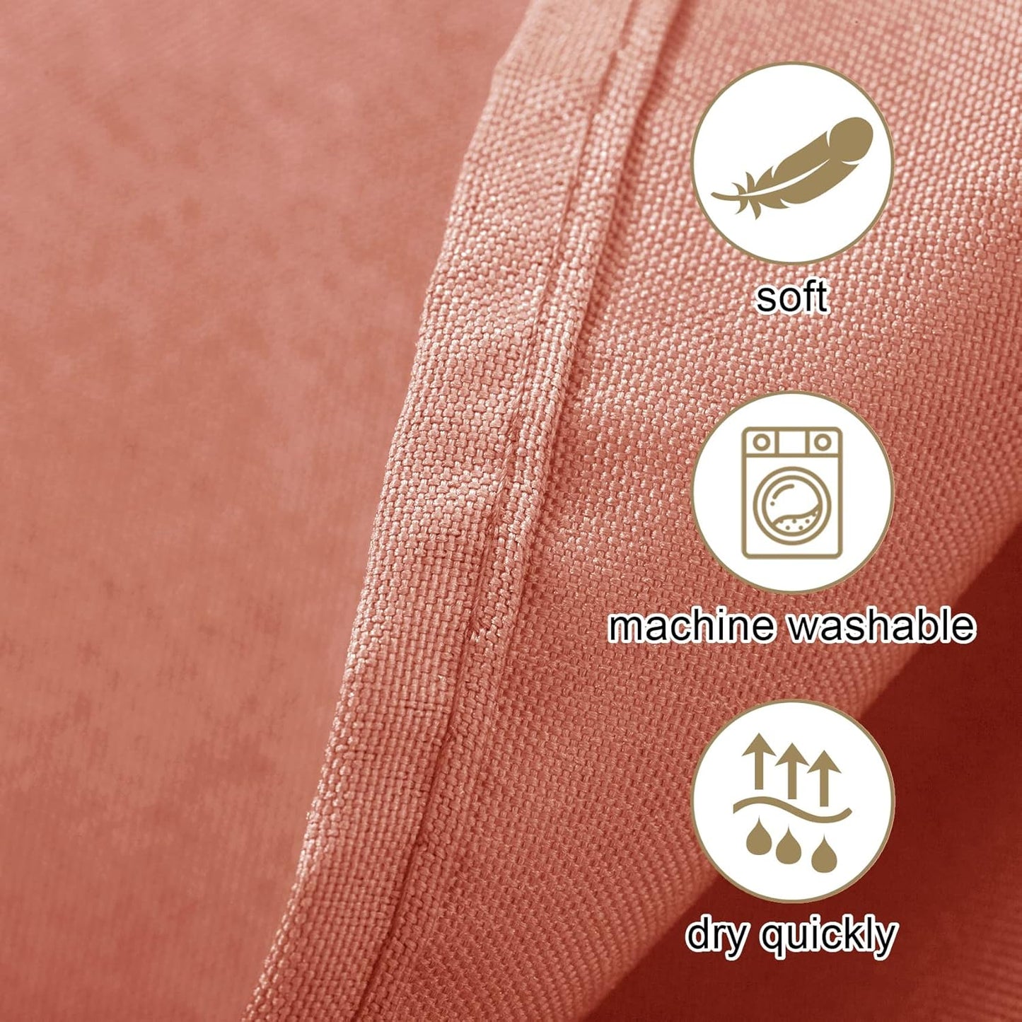 Ascoza 2pack 132 Inch Dusty Pink Round Tablecloth in Washable Polyester Fabric for Wedding/Banquet/Restaurant/Parties