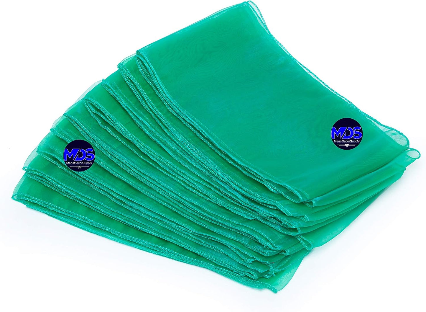 MDS Pack of 125 PCS Organza Chair Sashes Wider Dining Chair Bows Ribbon Tie Back for Wedding Party Birthday Bridal Shower Reception Event Banquet Home Chair Cover Decoration - Green