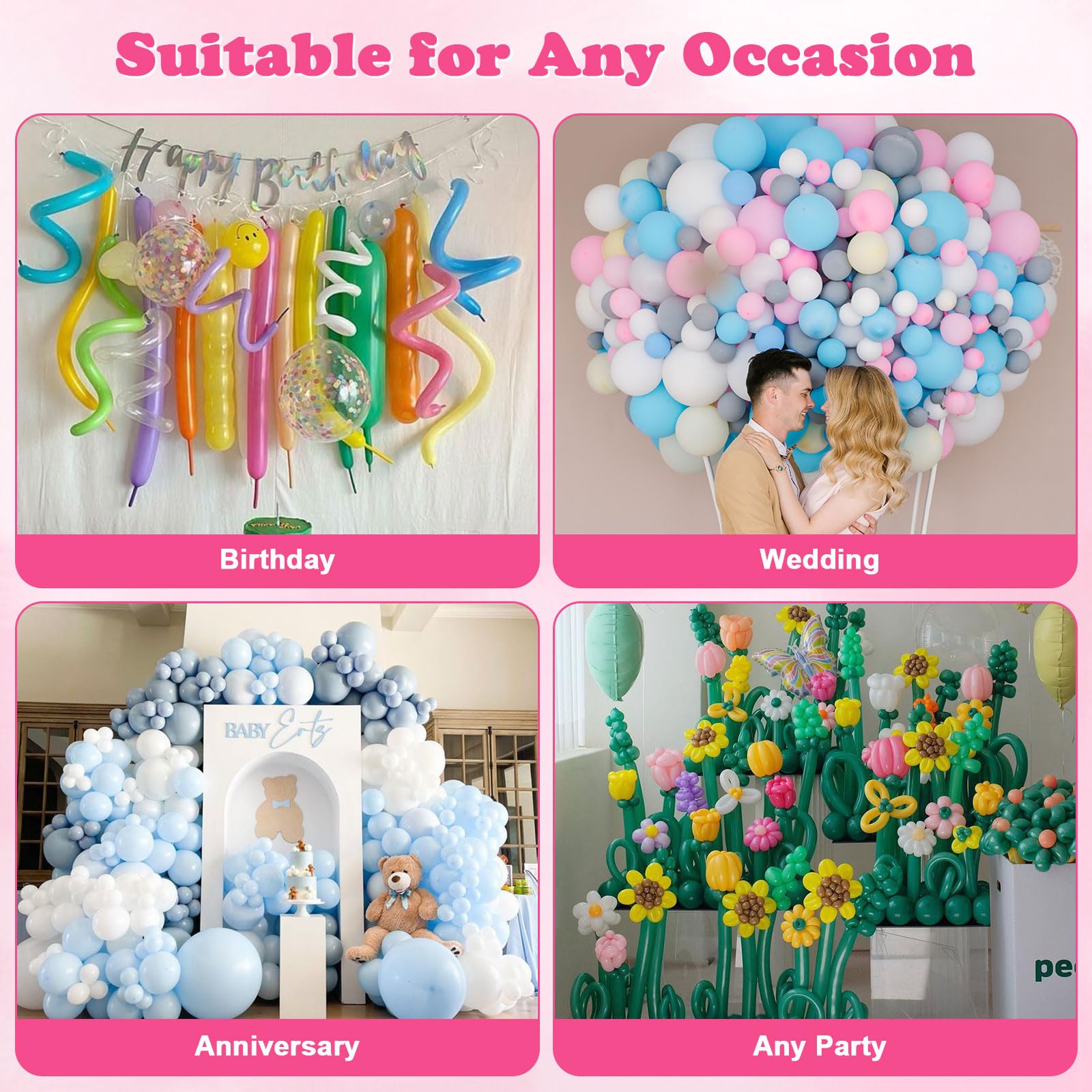 AXHJ Electric Air Balloon Pumps, Portable Balloon Inflators Blower Machine for Long Balloons, Foil