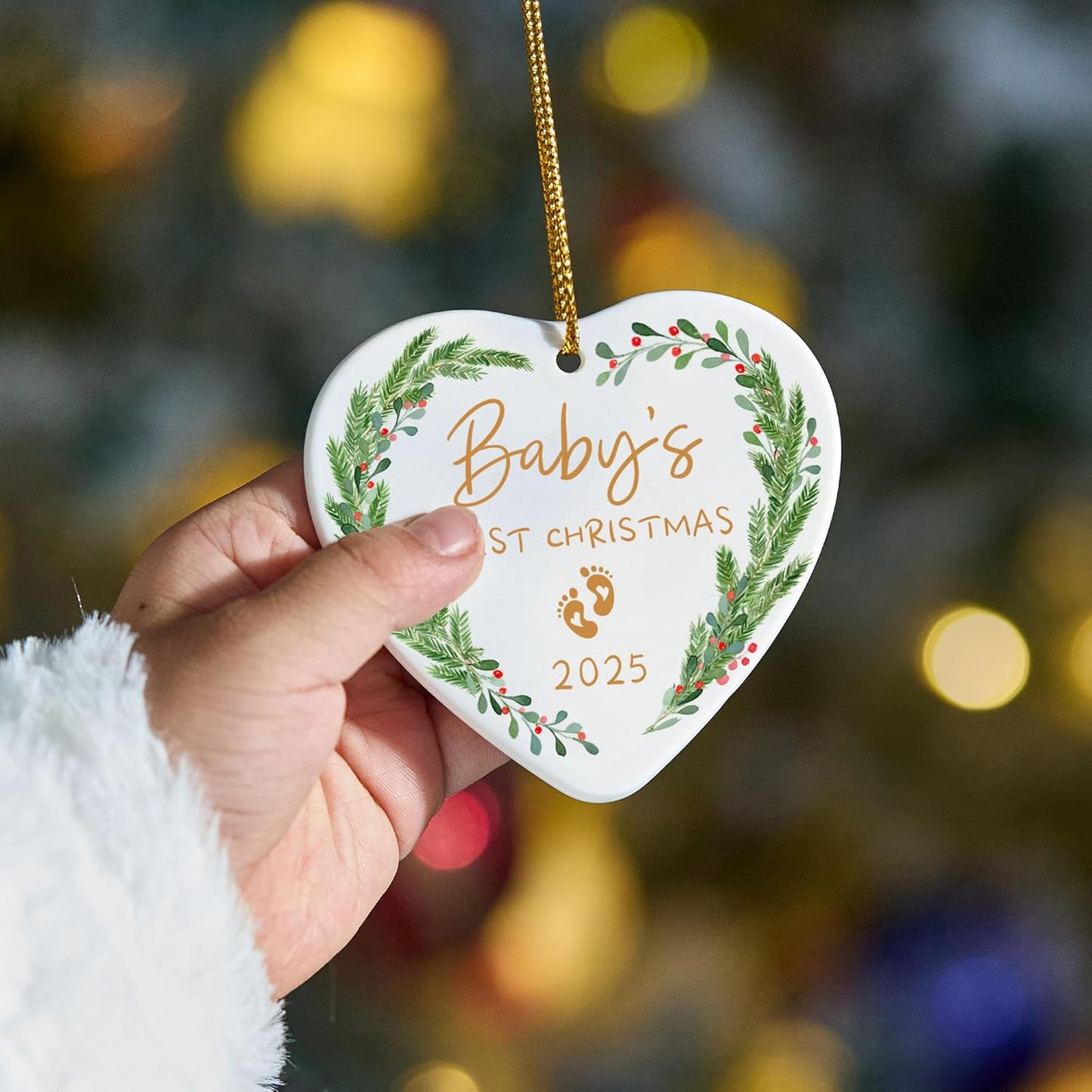 Baby's First Christmas Ornament 2025,Babys First for Girl,Boy Crystal Glass Ornaments with Box Newborn Gifts Keepsak