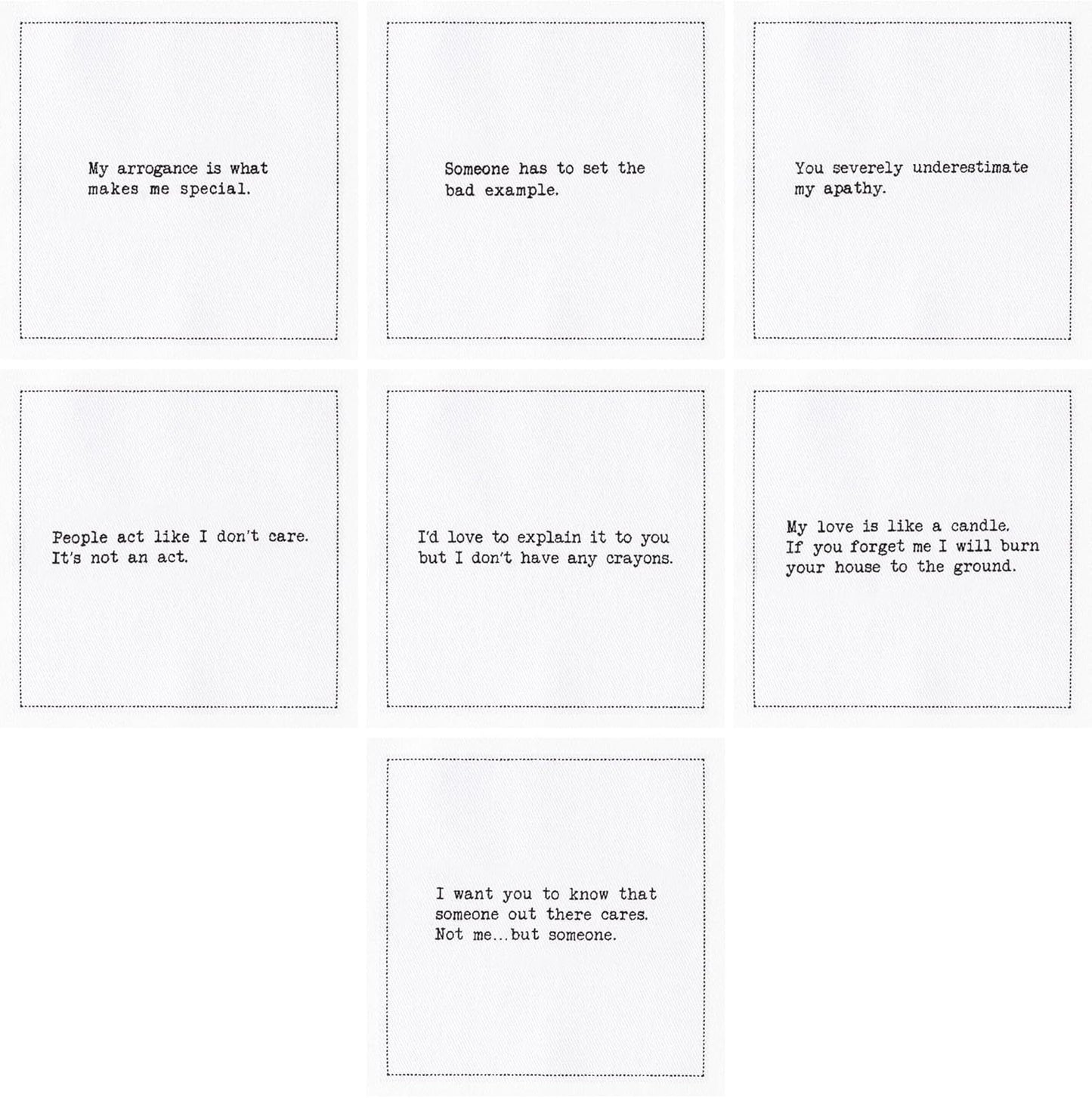 Five Star Napkins Subversive Quotes Cotton Cocktail Napkins,Beverage Napkin, Bar Napkin, Party Napkins,Small Napkins,Napkins for Events,Holidays, Weddings,Parties 4.5"x4.5"-Single Use(50x) Disposable