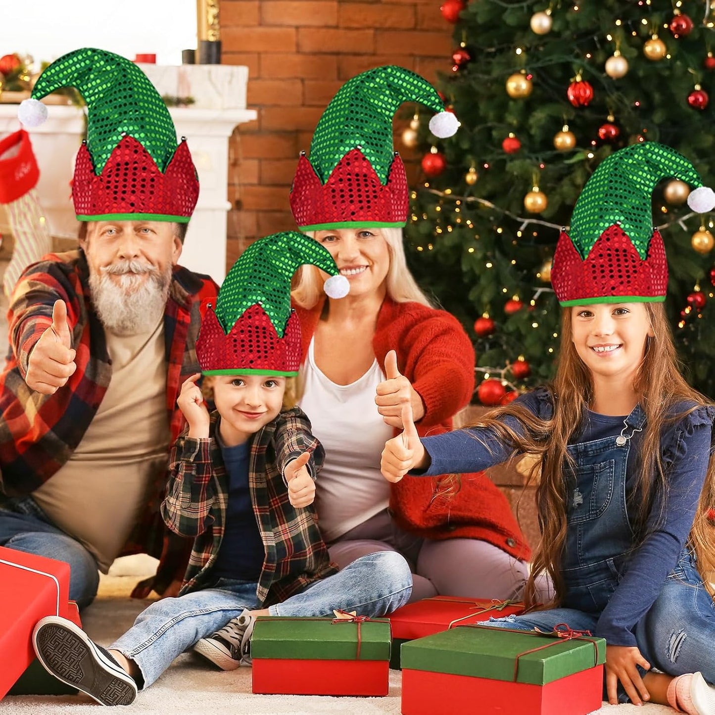 Elf Hat Felt Elf Hat with Jingle Bells Santa Hats Hat Great Holiday Party Costume New Year Gift Ideas and Accessory