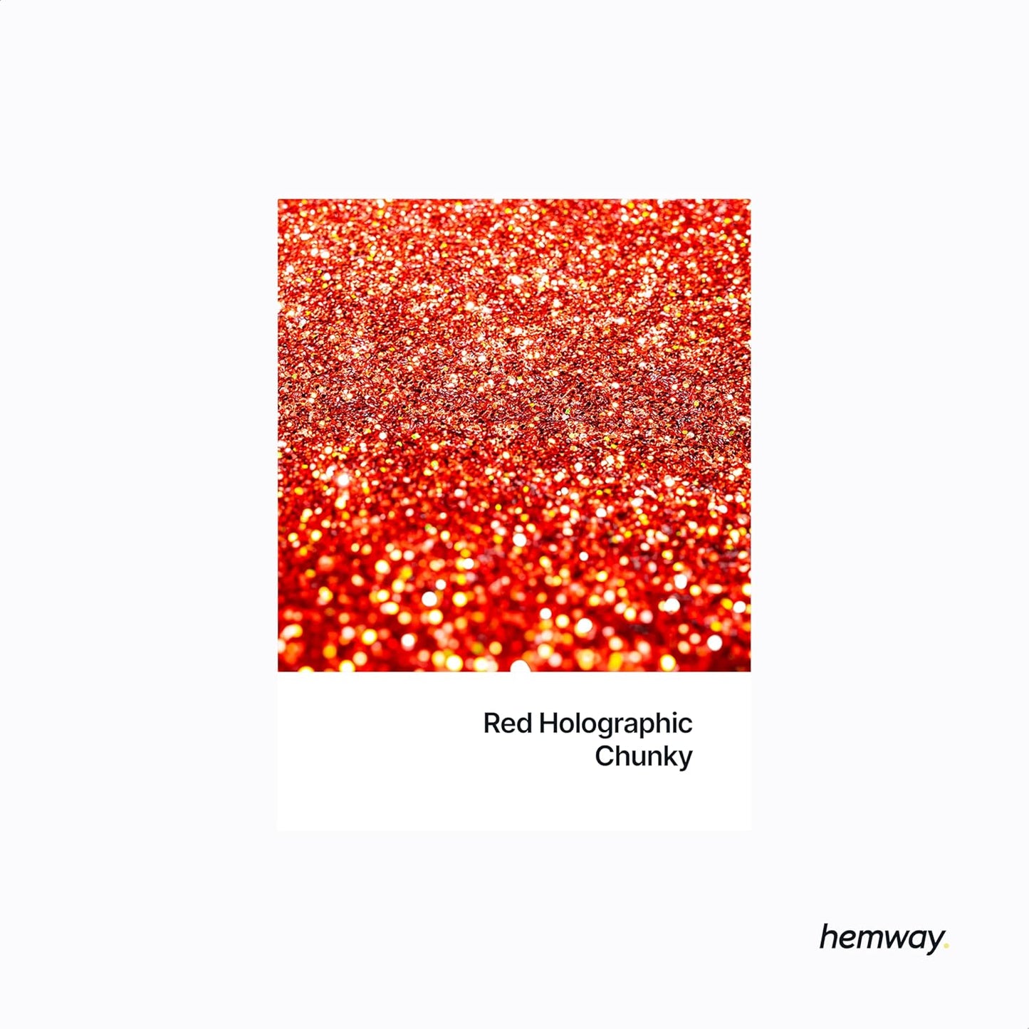 Hemway Biodegradable Glitter Eco Friendly - 100g/3.5oz Bio Cosmetic Safe Sparkle Vegan for Face Eyeshadow Body Hair Festival Makeup Craft - Chunky (1/40" 0.025" 0.6mm) - Red Holographic