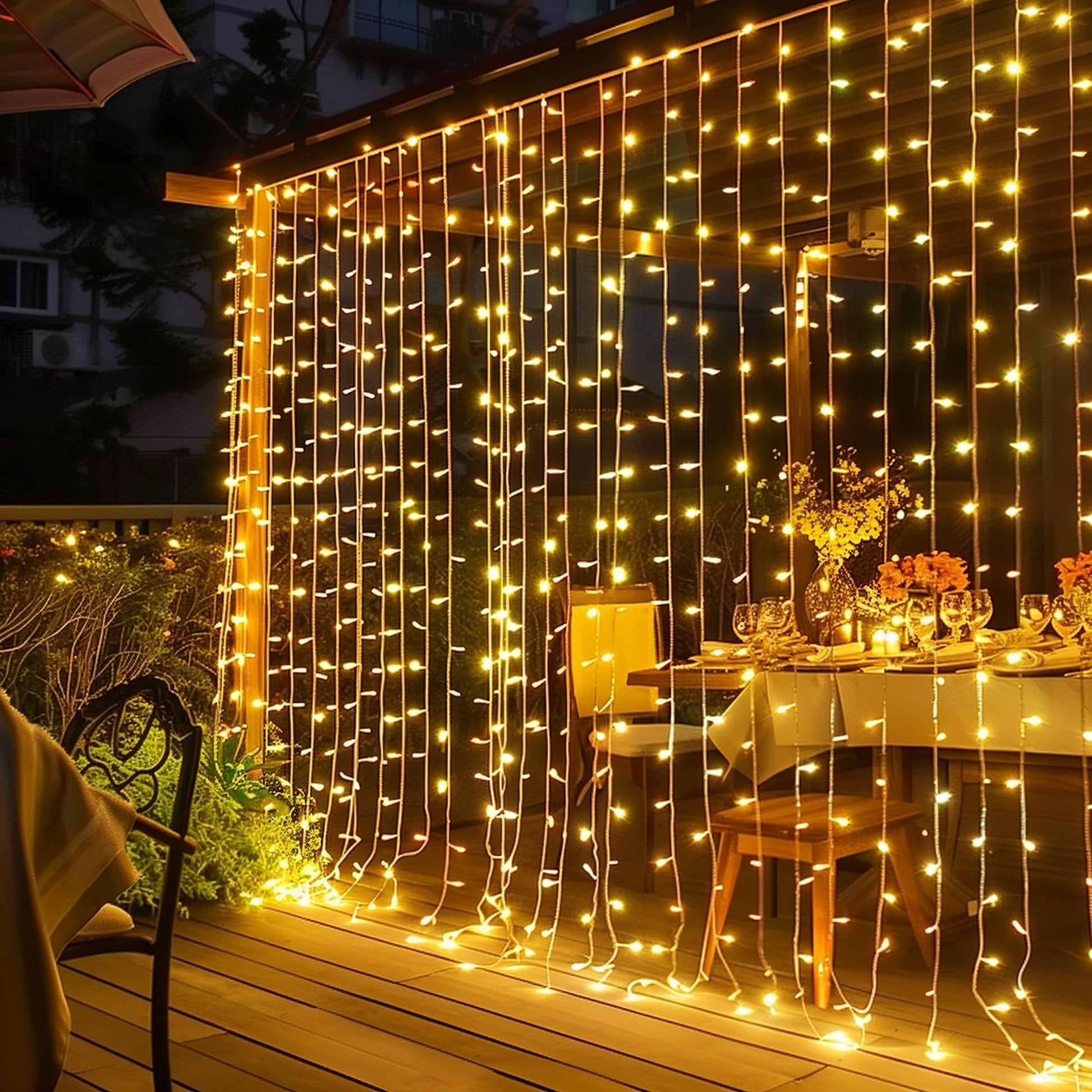 Dazzle Bright 300 LED Curtain Lights, Plug in Fairy Curtain Lights for Bedroom, Christmas Hanging