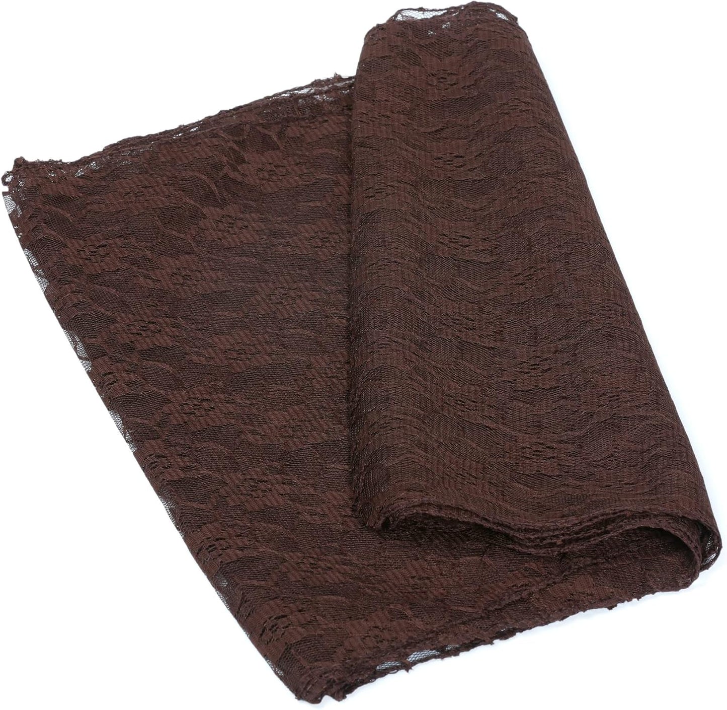 MDS Pack of 25 Wedding 12 x 108 inches Lace Table Runner for Wedding, Decorations for Birthday Parties, Banquets, Graduations, Engagements, and Runners fit Rectangle, Round Table- Coffee