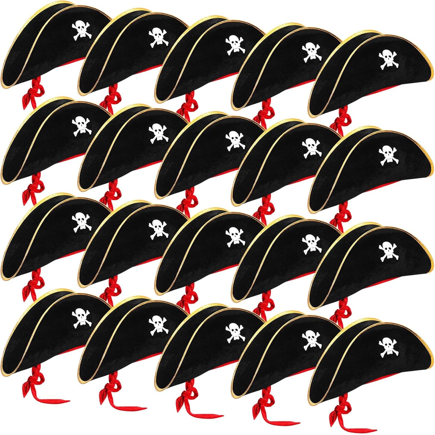 Hsei Halloween Pirate Hat Skull Print Captain Costume Caps Party Accessories Hats for Cosplay Caribbean Nautical Themed