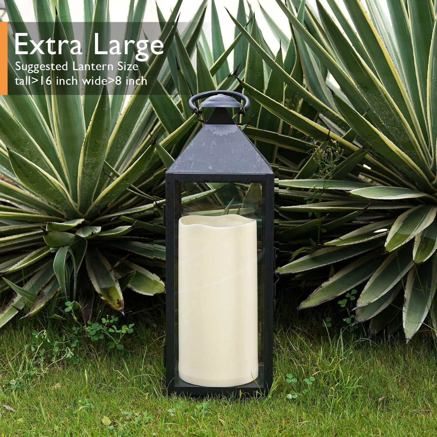 Homemory 6" x 12" Extra Large Outdoor Waterproof Candle with Auto 6-Hour Timer, Ivory Plastic Made, Long Last for Half A Year