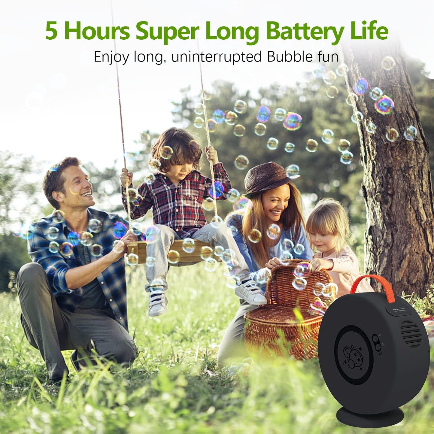 Bubble Machine for Kids Toddlers,Automatic Bubble Blower Rechargeable, 90° 360° Auto Rotatable Portable Bubble Maker Electric Bubbles Toy for 3 4 5 6 7 8 Year Old, Outdoor Wedding Party Gifts