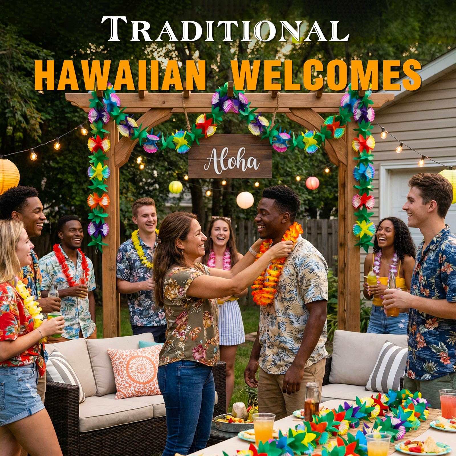 FUTUREPLUSX 2 Pack Tropical Garland Party Decorations, 20ft Summer Banner