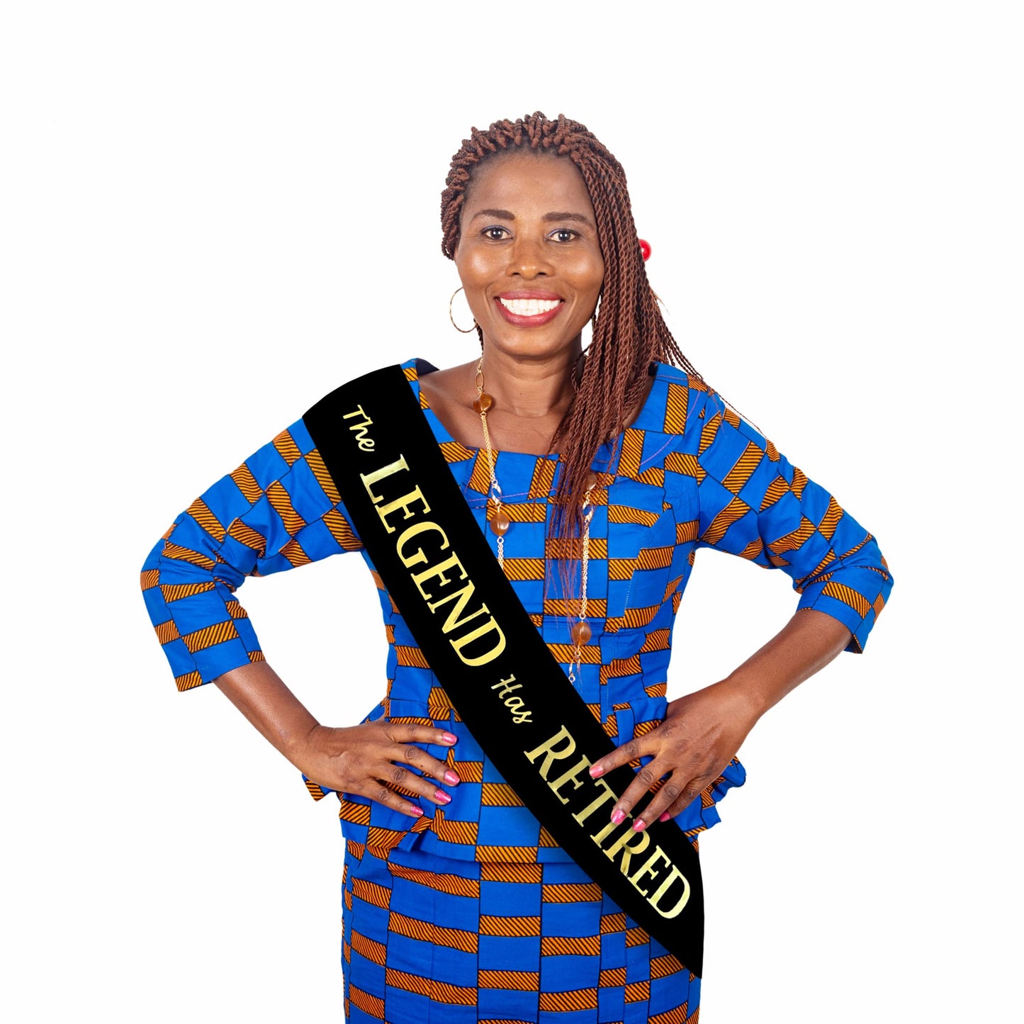 JPACO The Legend Has Retired Sash – Elegant Black and Gold Foil Legendary Sash for Both Women and