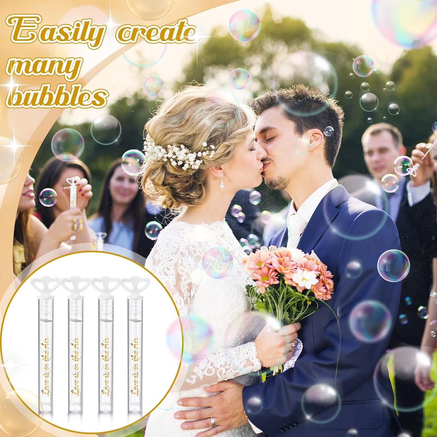 150 Pcs Bubble Wands Bulk for Wedding Party Mini Heart Wand with Bubble Solution for Wedding Bridal Showers Valentine Anniversary Graduation Birthday Supplies(White,Love)