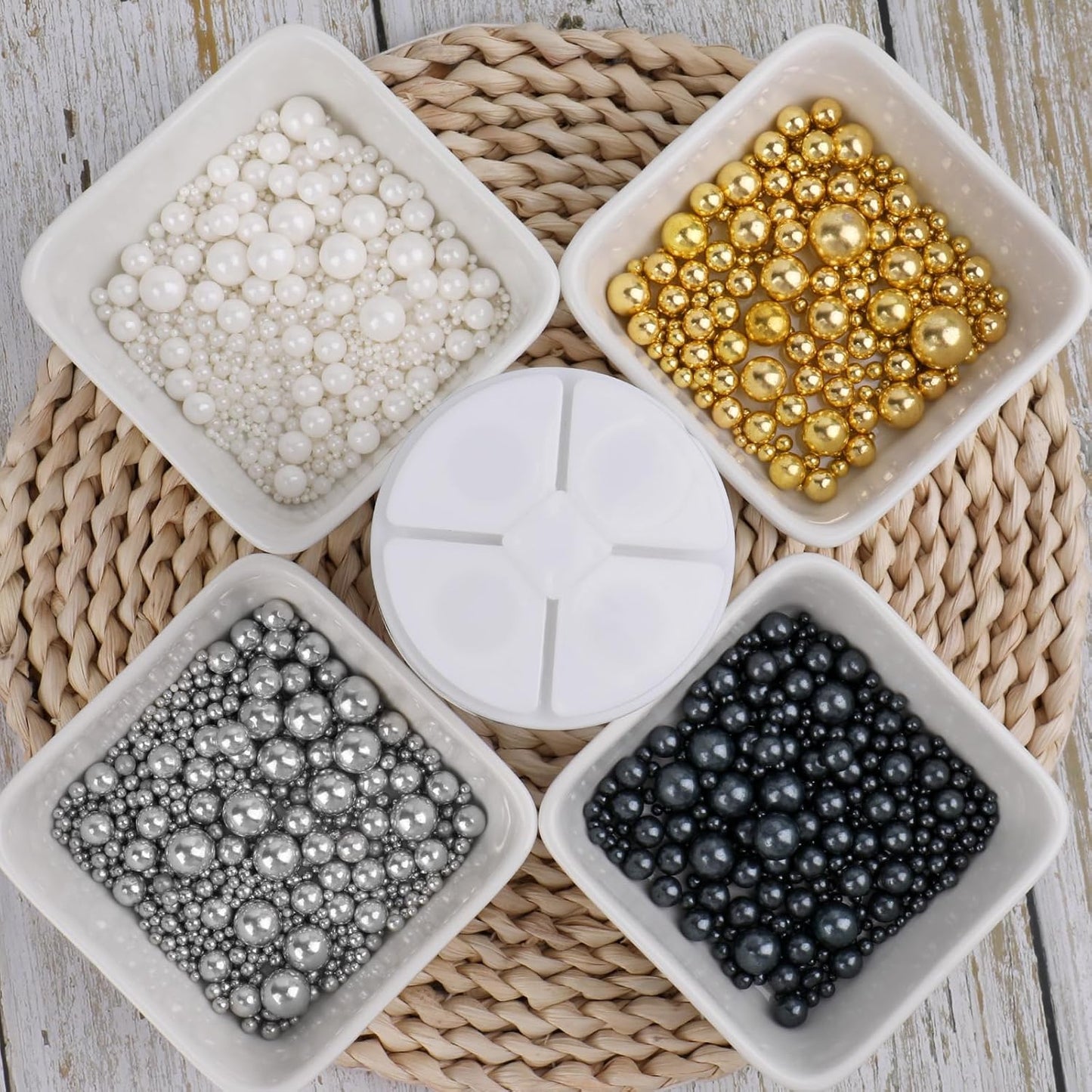 Sprinkles for Cake Decorating, 11Oz 3 Colors Gold Silver White Pearl and Sanding Sugar Sprinkles Mix for Cake Cupcake Ice Cream Donuts Cookie Baking Toppings