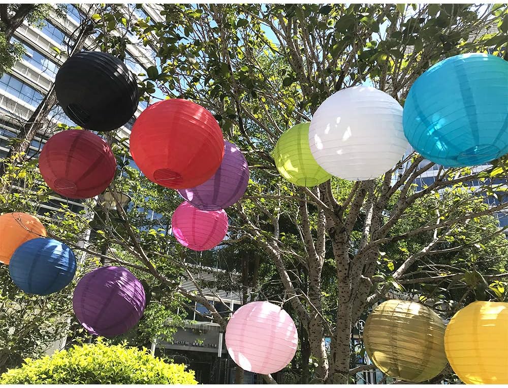 BEISHIDA 6-Inch Pink Round Paper Lanterns Hanging Decorative Chinese Paper Lanterns Lamp for Valentine Birthday Wedding Party Decoration and Baby Bridal Shower（6 Packs）