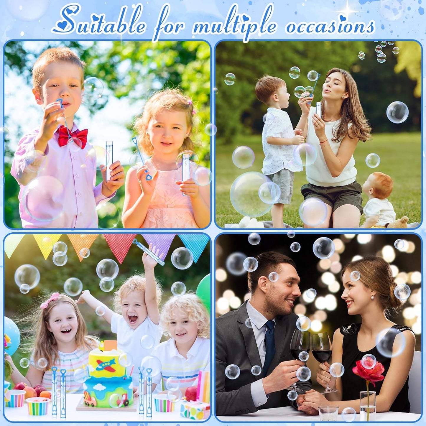 150 Pcs Bubble Wands Bulk for Wedding Party Mini Heart Wand with Bubble Solution for Wedding Bridal Showers Valentine Anniversary Graduation Birthday Supplies(Blue,Single Heart)