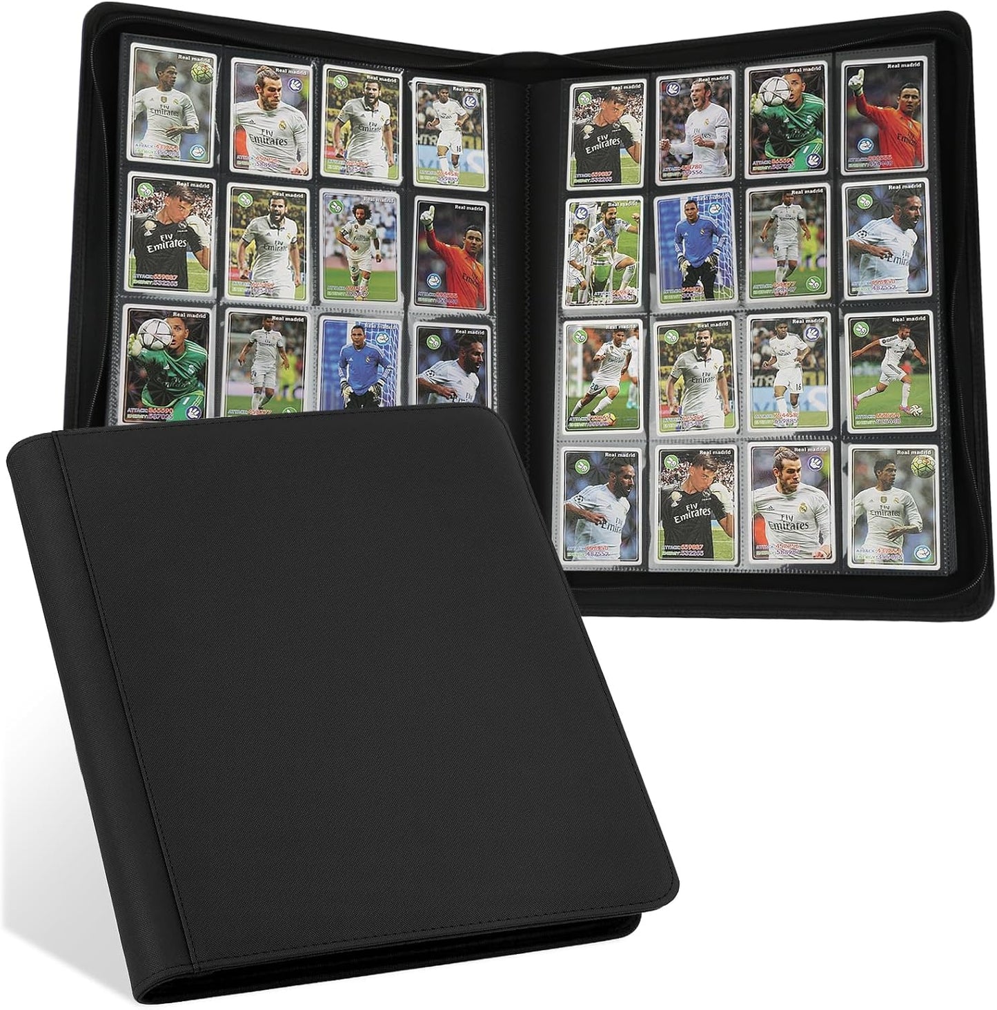 Trading Card Binder 16 Pocket, 1024 Pockets Card Binders, Card Collection Binder, Card Album Folder for MTG, TCG, Sports Cards, Game Cards (Black)